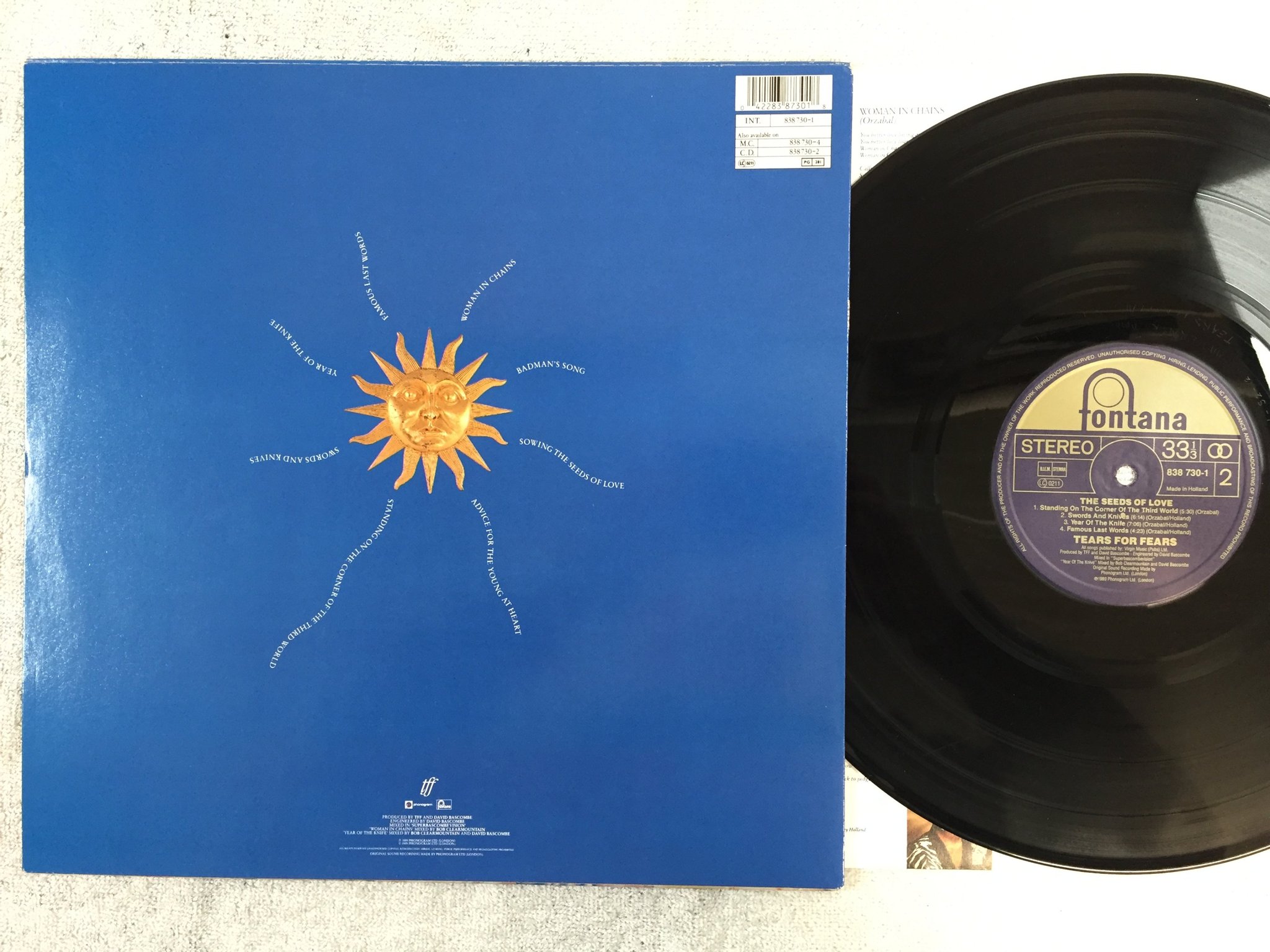 Omslagsbild för skivan TEARS FOR FEARS the seeds of love LP -89 -Hol  838730-1