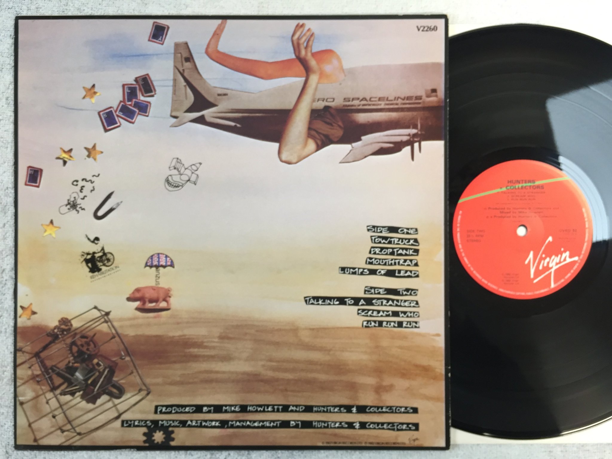 Omslagsbild för skivan HUNTERS + COLLECTORS s/t LP -82 UK VIRGIN OVED 92 