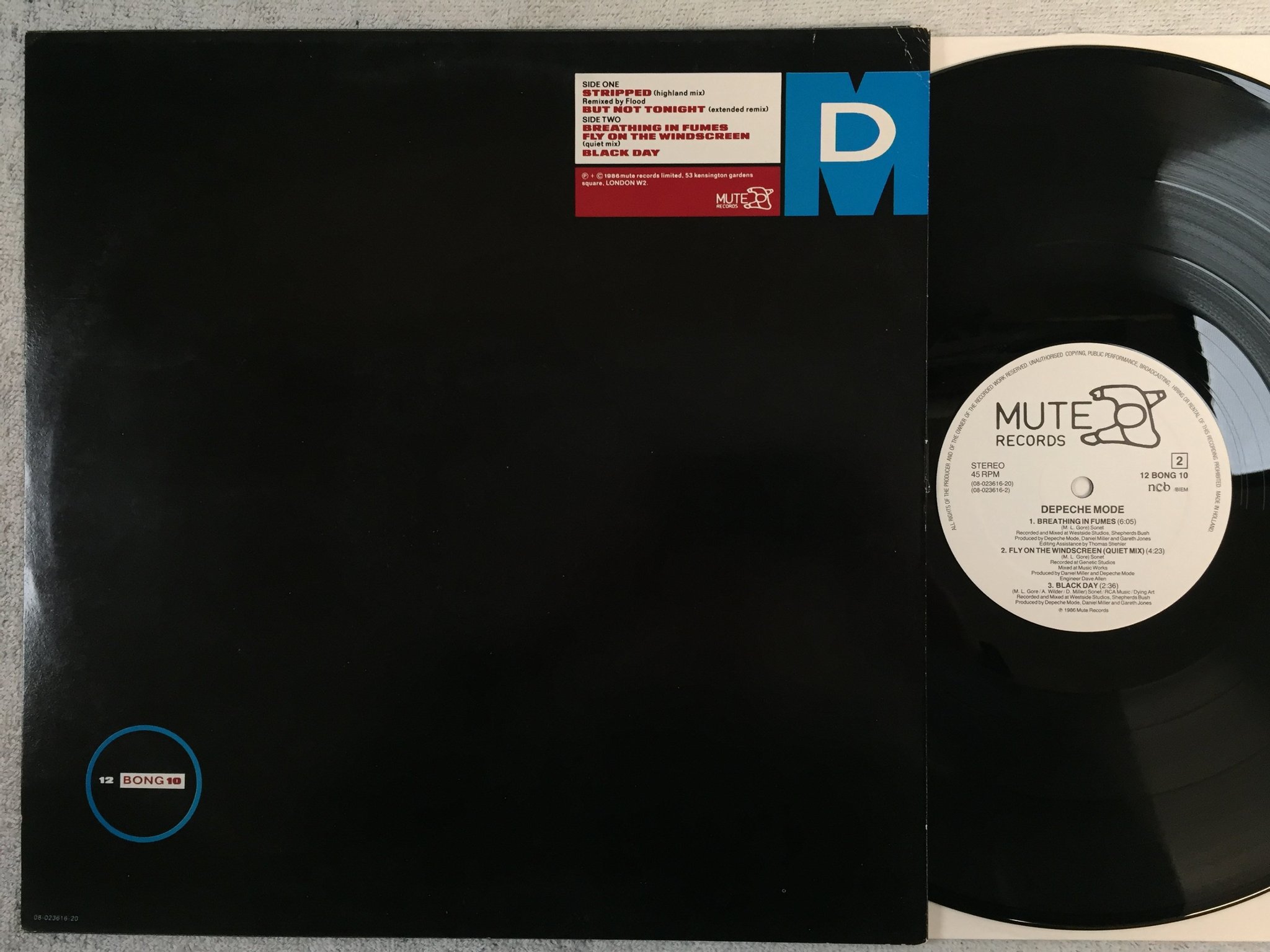 Omslagsbild för skivan DEPECHE MODE Stripped (Highland Mix) 12"single -86 ncb MUTE 12 BONG 10