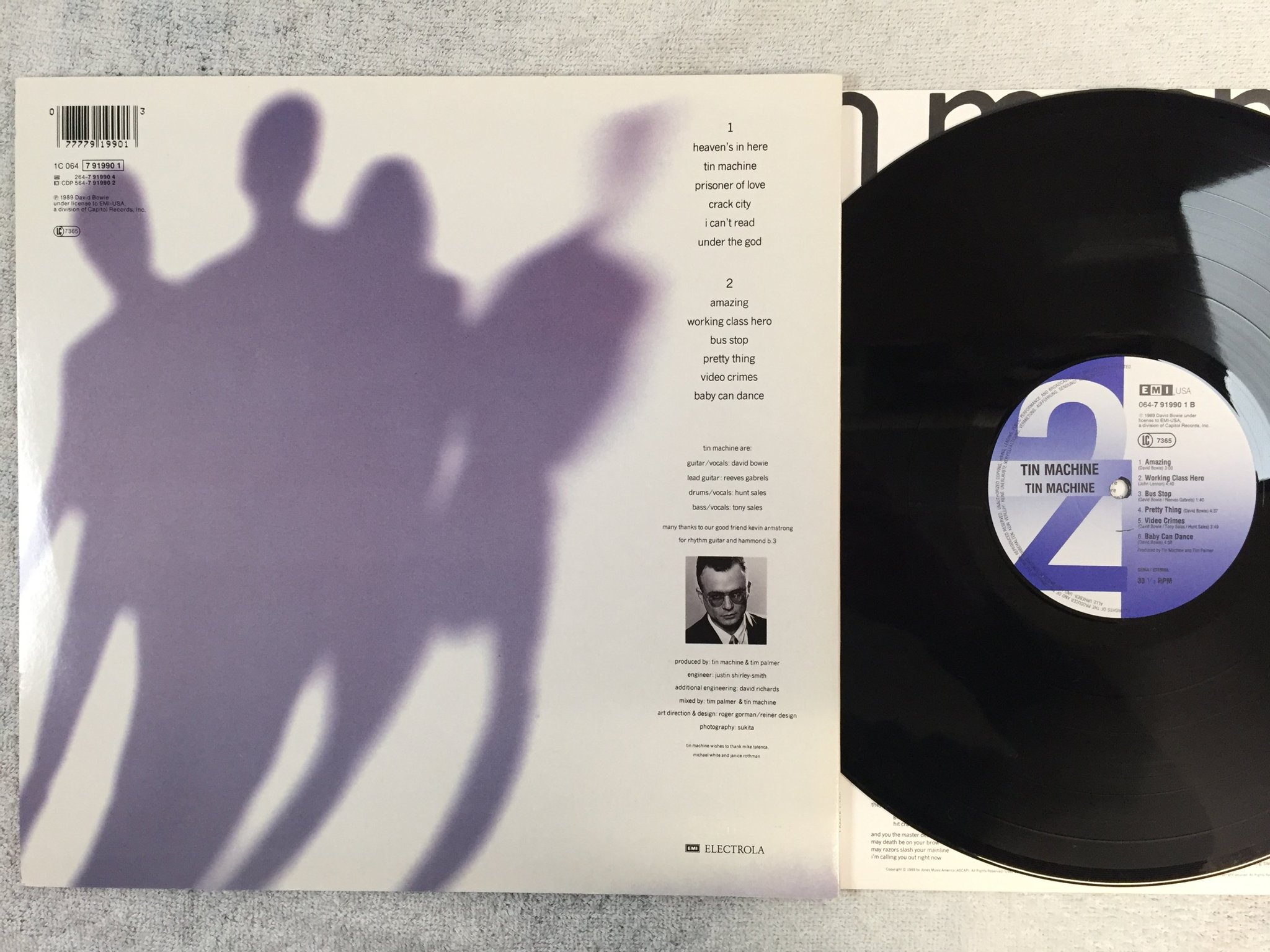 Omslagsbild för skivan TIN MACHINE s/t LP -89 Hol EMI 064-7919901 DAVID BOWIE
