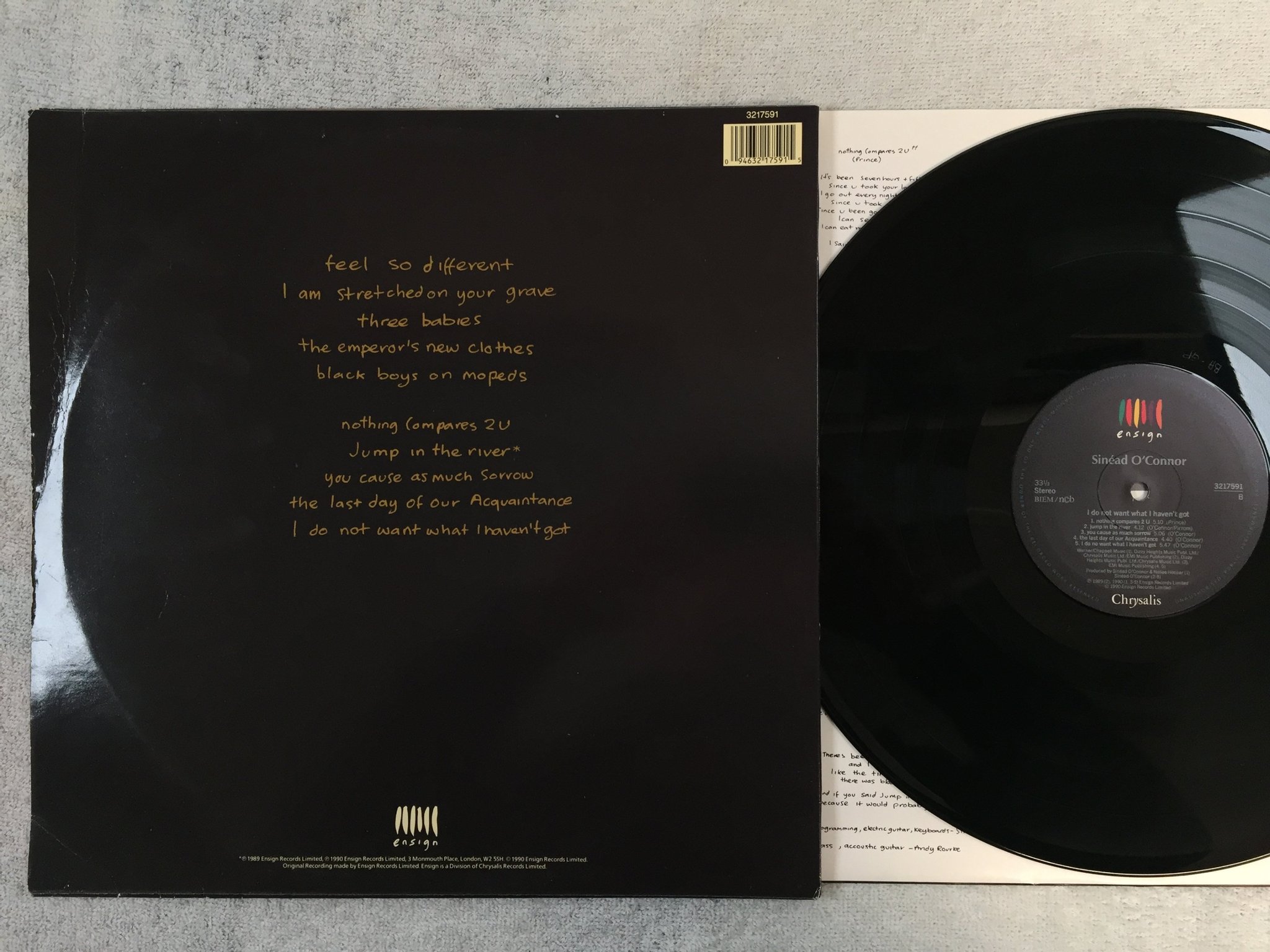 Omslagsbild för skivan SINEAD O'CONNOR I do not want I havn'e got LP -90 ncb ENSIGN 3217591