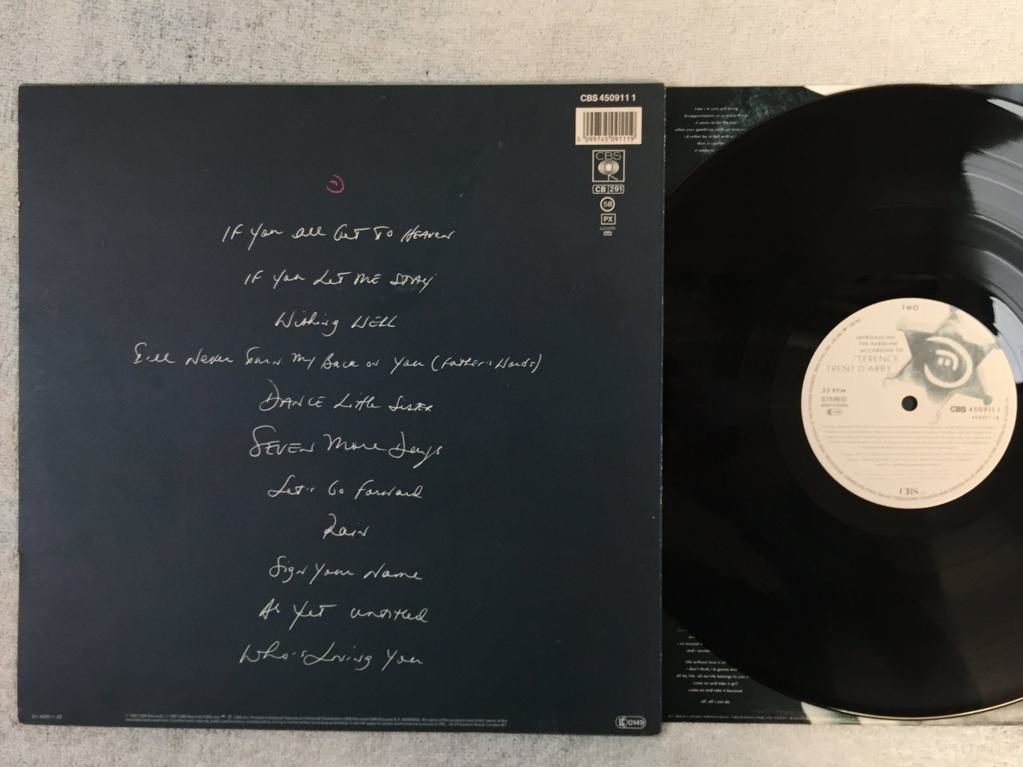 Omslagsbild för skivan TERENCE TRENT D'ARBY introducing.. LP -87 Hol CBS 450911 " sign your name "