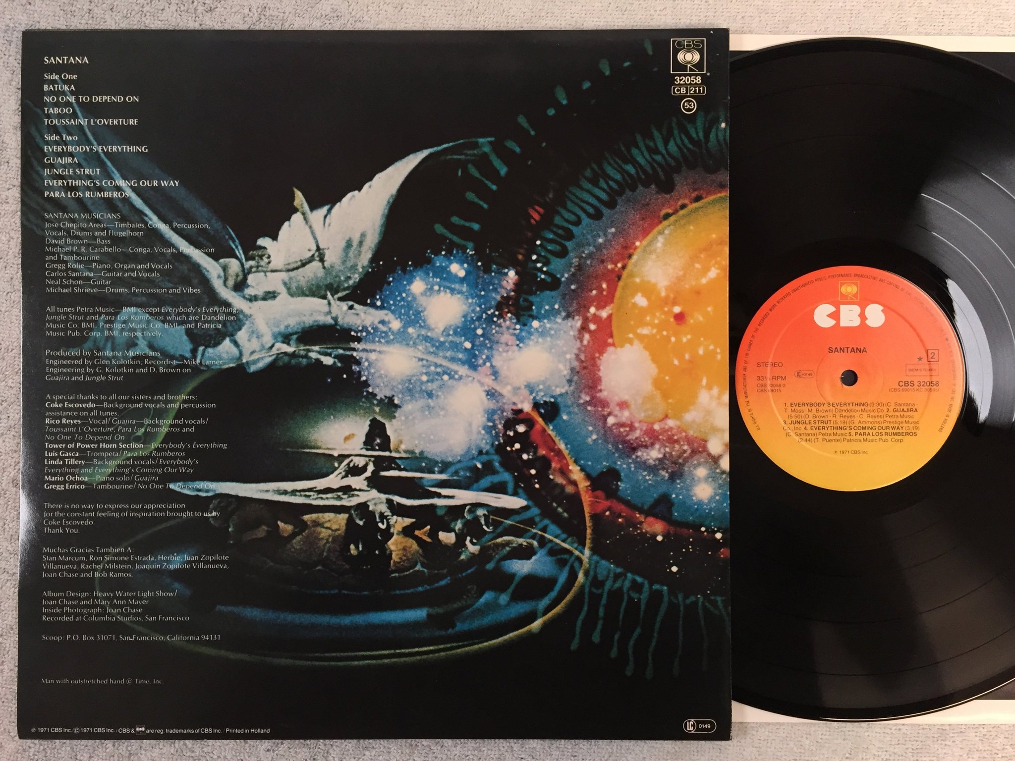 Omslagsbild för skivan SANTANA 3  LP re Hol CBS 32058