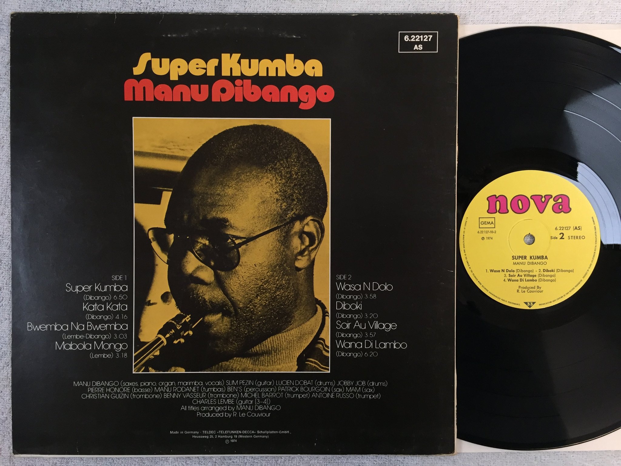 Omslagsbild för skivan MANU DIBANGO super Tumba LP -74 Ger NOVA 6.22127 afrobeat 