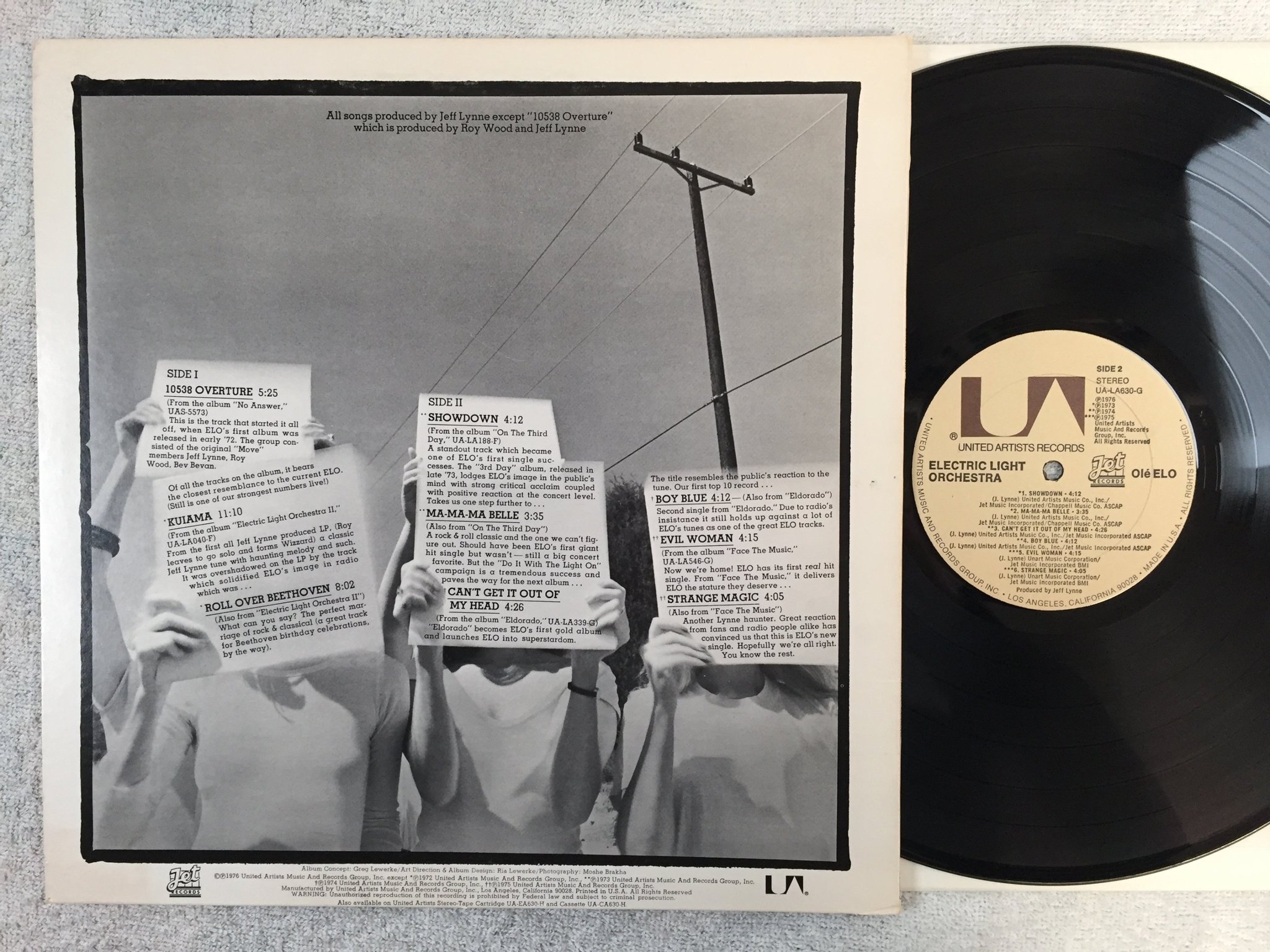 Omslagsbild för skivan ELO ole elo LP -7? US UNITED ARTISTS UA-LA630-G