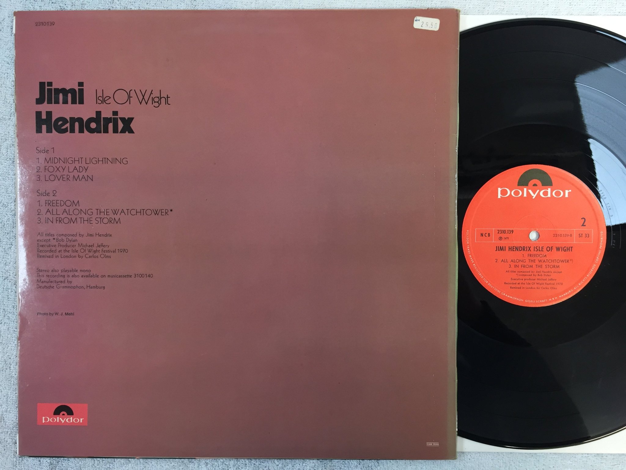 Omslagsbild för skivan Jimi Hendrix - Isle of Wight LP ncb POLYDOR 2310139