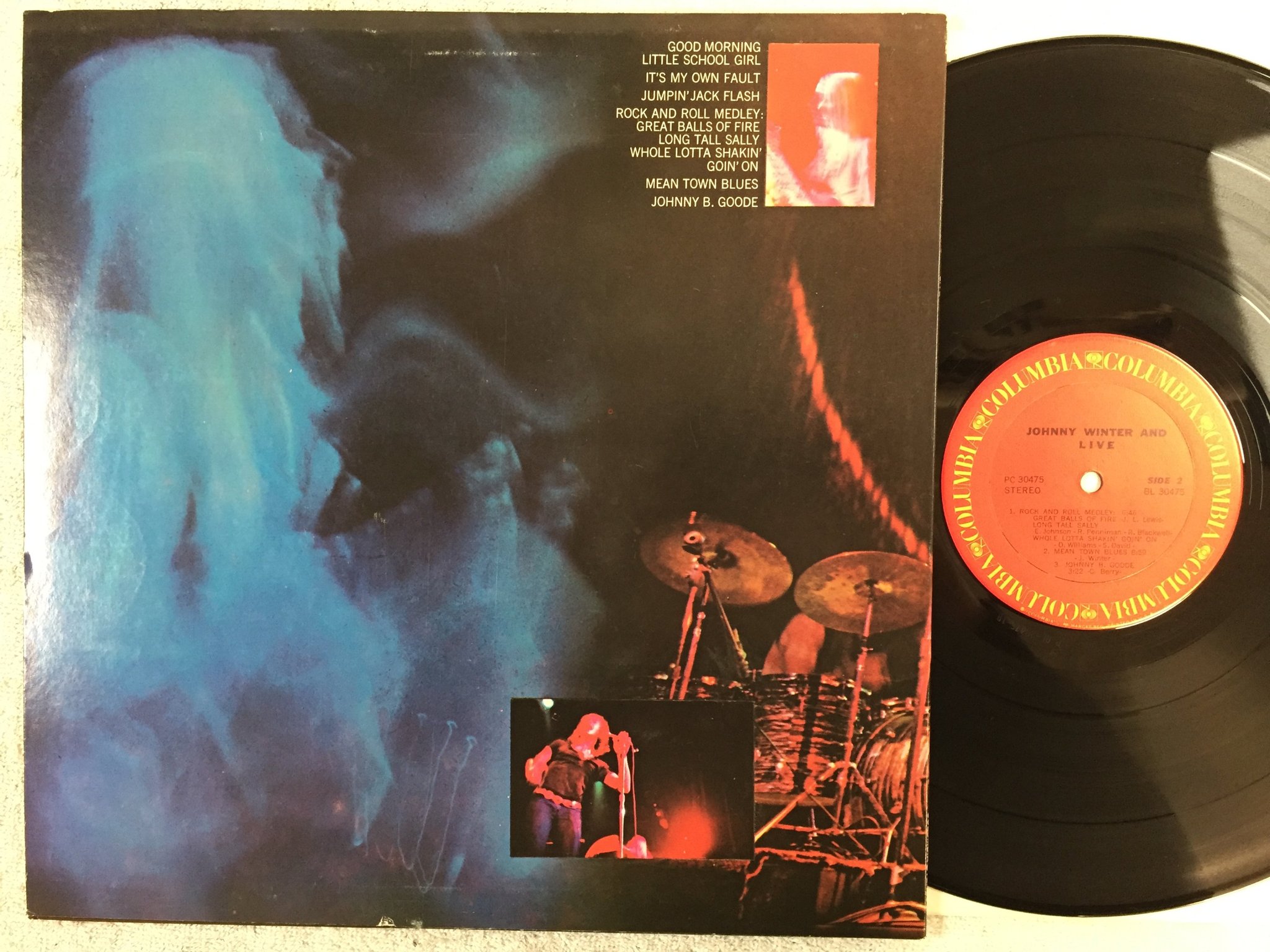 Omslagsbild för skivan JOHNNY WINTER AND live LP US COLUMBIA BL 30475