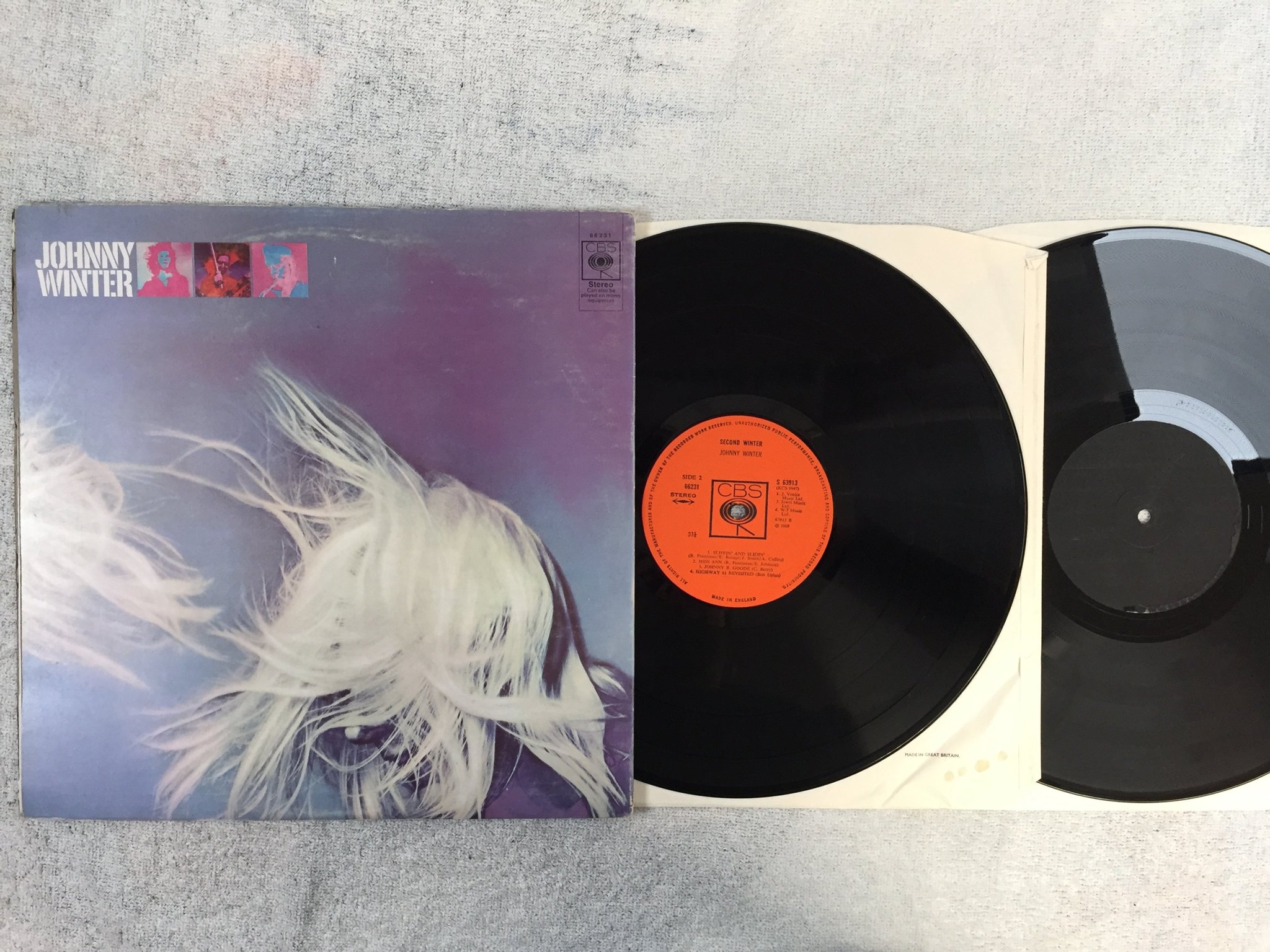 Omslagsbild för skivan JOHNNY WINTER second Winter 2xLP -69 UK CBS S 63914