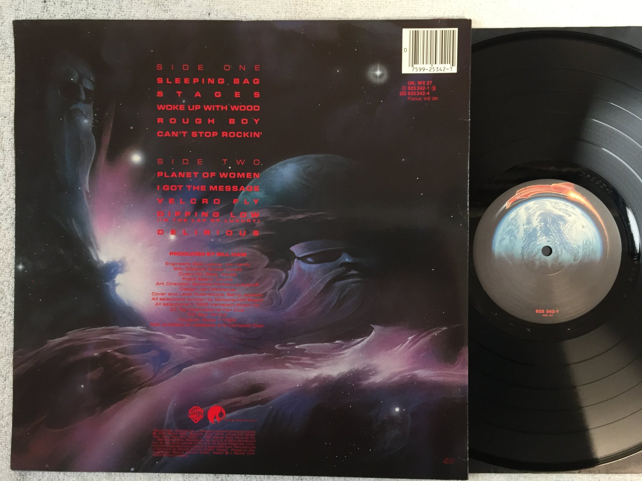 Omslagsbild för skivan ZZ TOP afterburner LP -85 Ger Warner Bros  925342-1