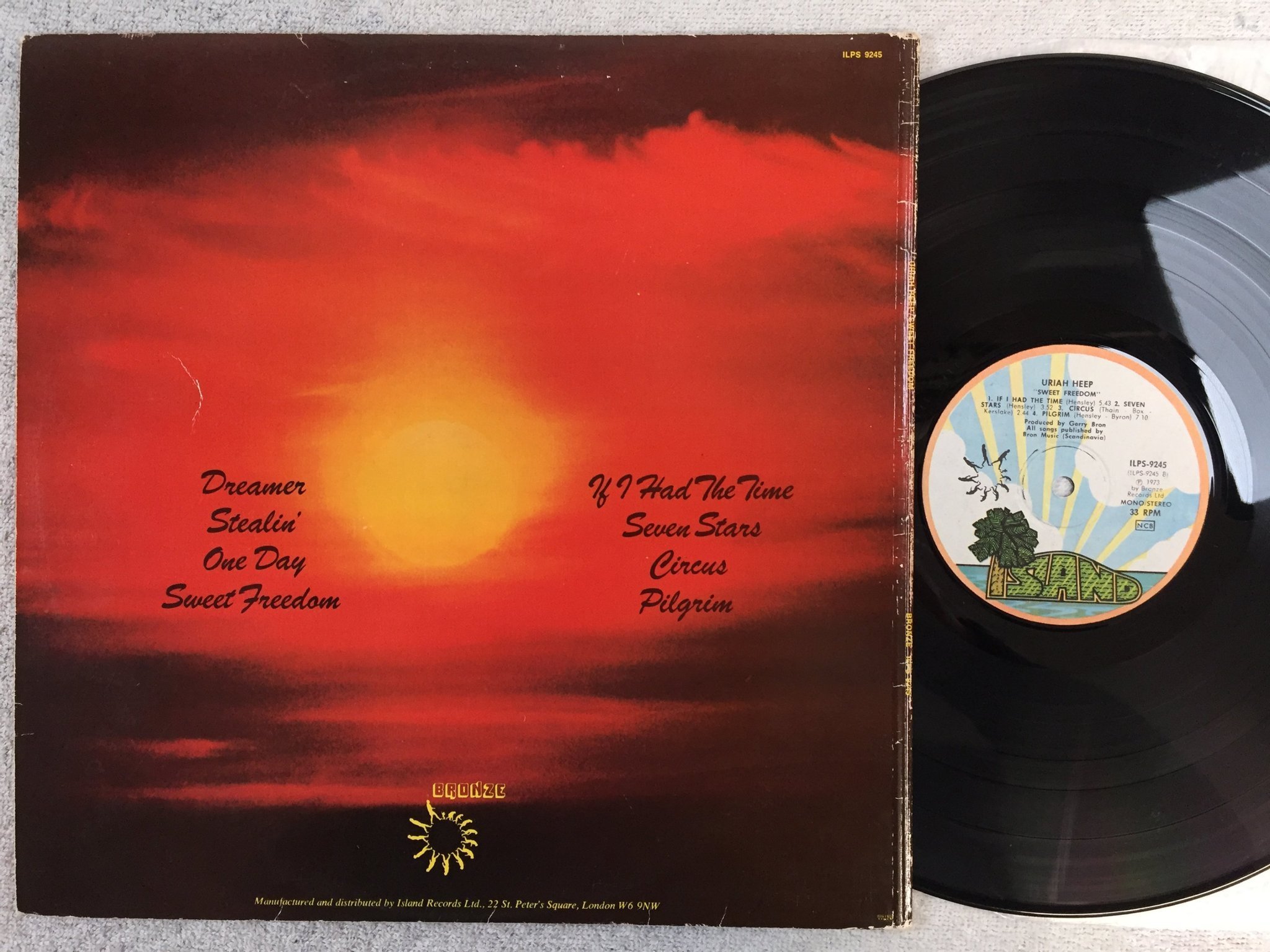 Omslagsbild för skivan URIAH HEEP sweet freedom LP -73 ncb ISLAND ILPS 9245