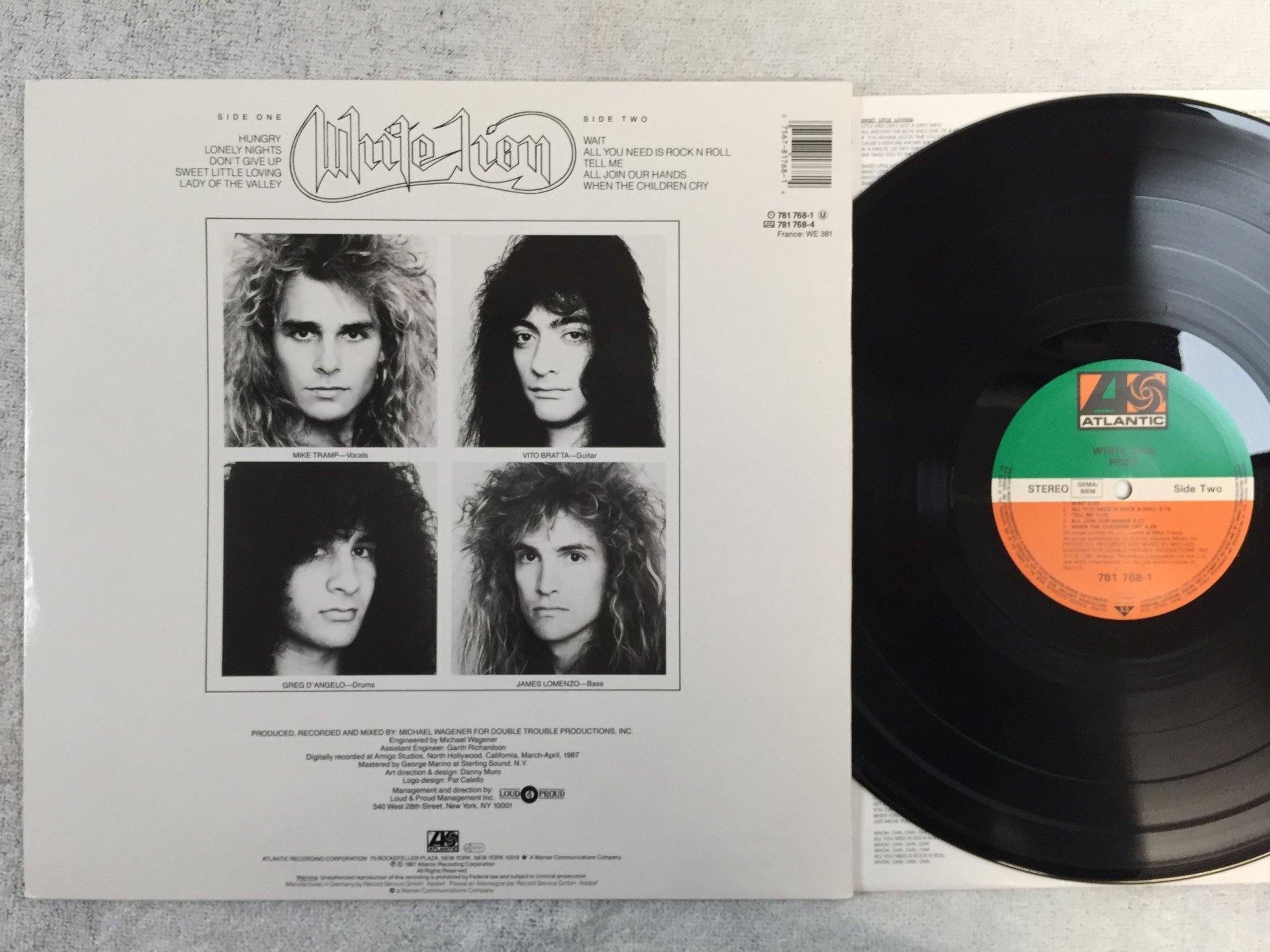 Omslagsbild för skivan WHITE LION pride LP -87 Ger ATLANTIC 781 768-1