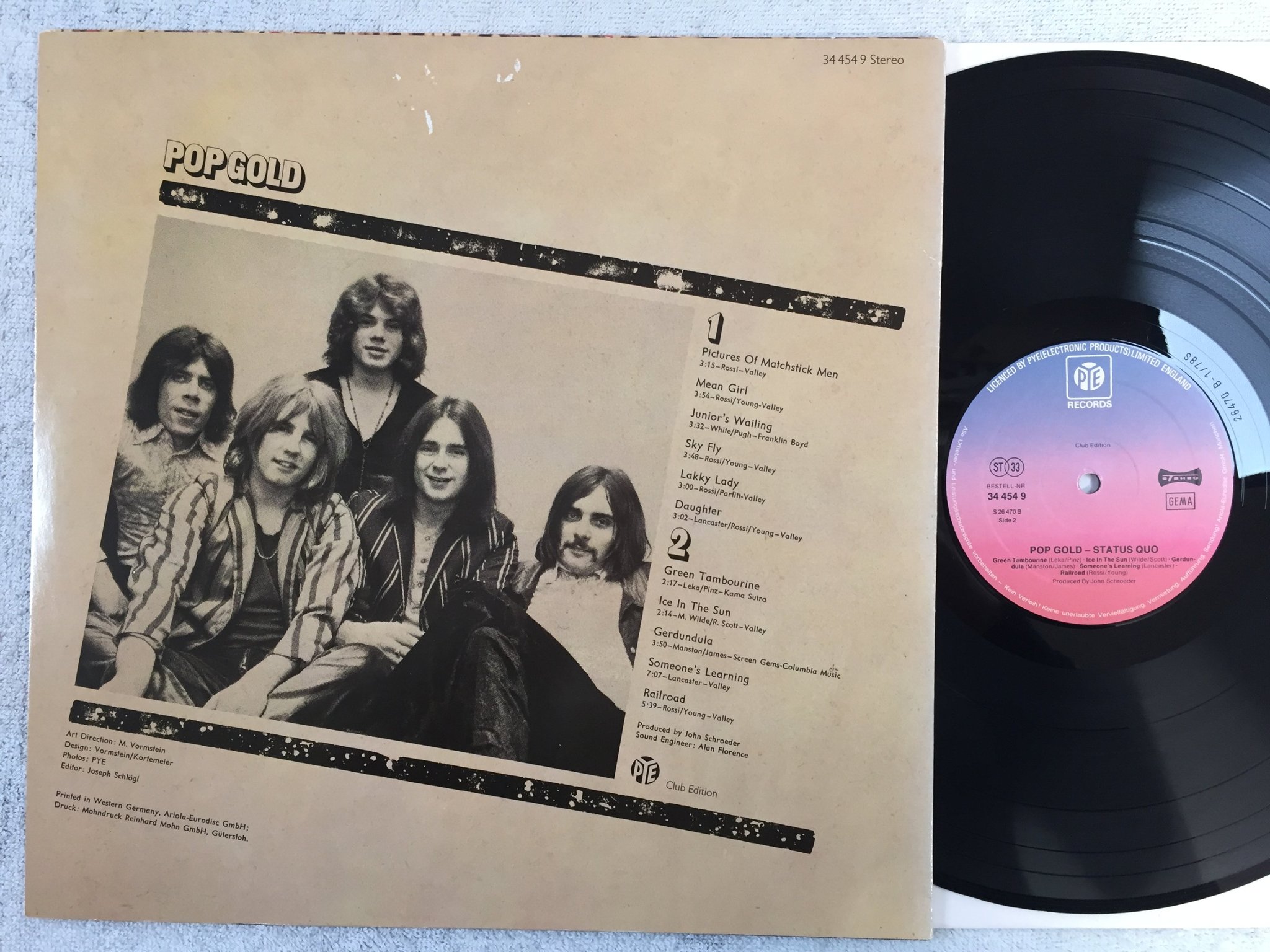 Omslagsbild för skivan STATUS QUO pop gold LP Ger PYE club edition 344549