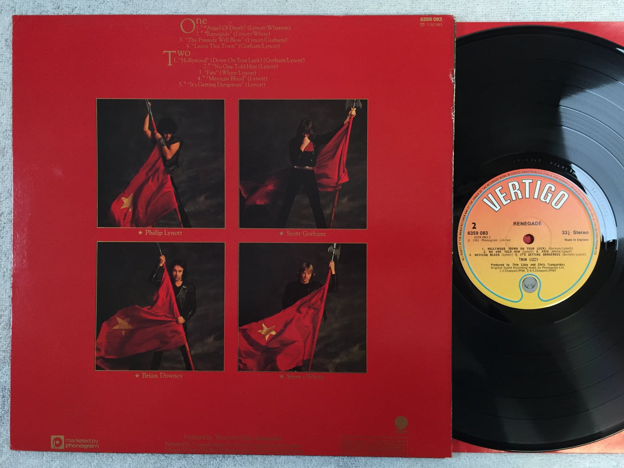 Omslagsbild för skivan THIN LIZZY renegade LP -81 UK VERTIGO 6359083