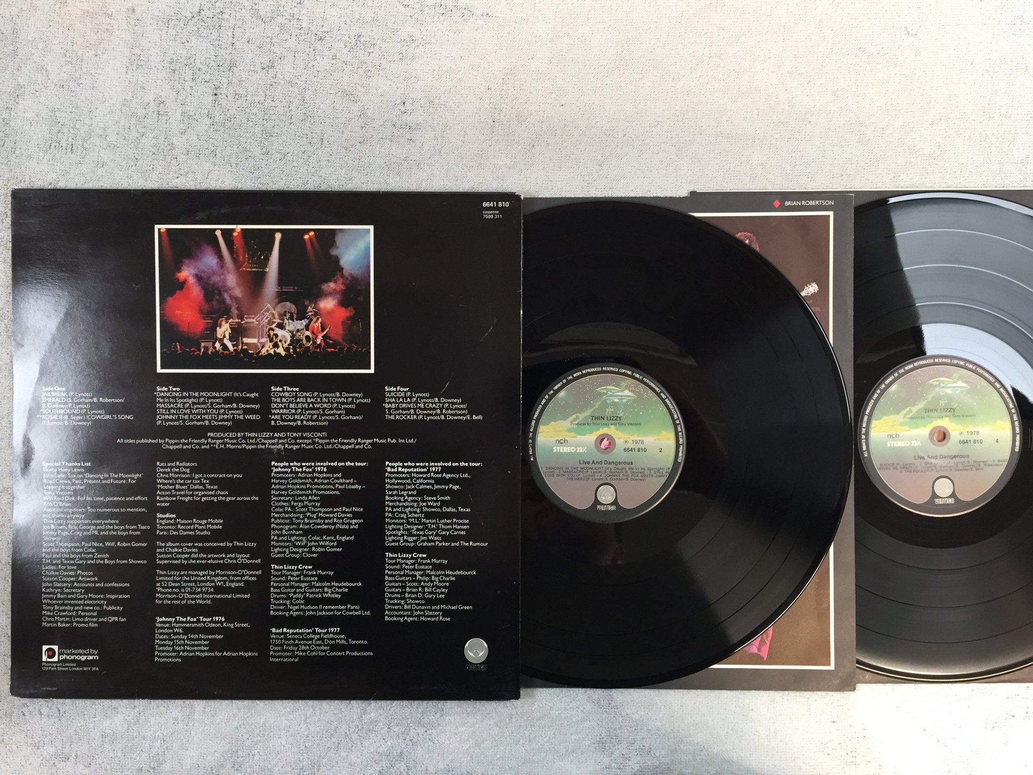 Omslagsbild för skivan THIN LIZZY live and dangerous 2xLP -78  VERTIGO 6641810