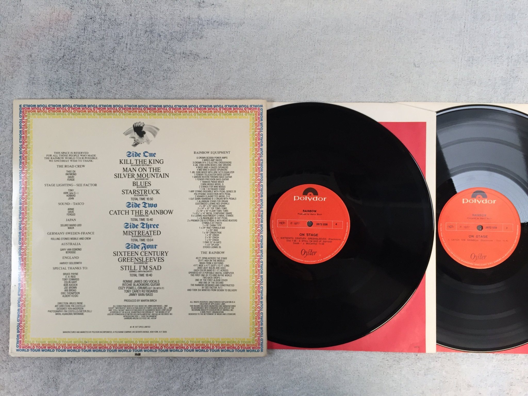 Omslagsbild för skivan RAINBOW on stage 2xLP -77 ncb POLYDOR 2672 038?