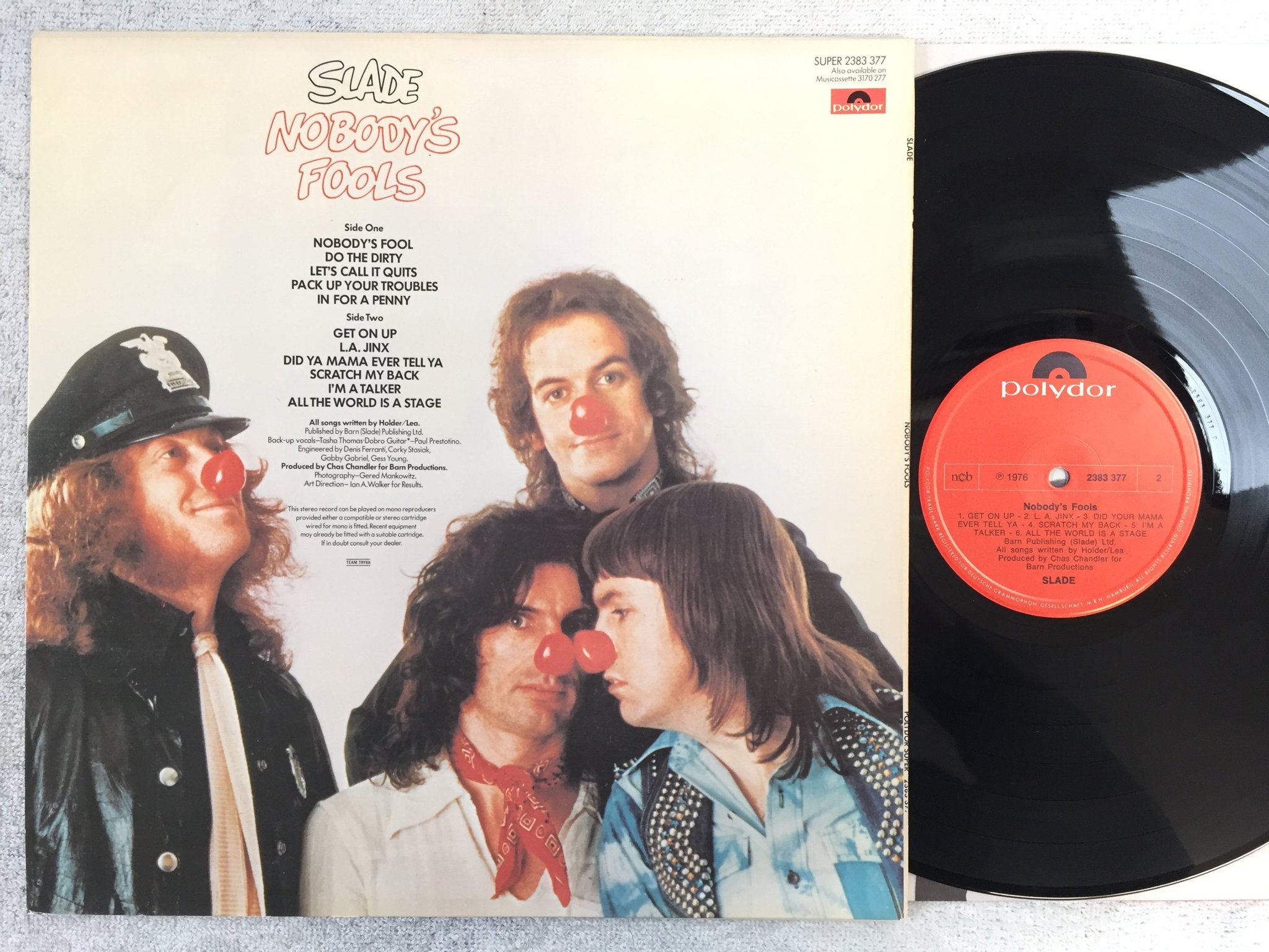 Omslagsbild för skivan SLADE nobody's fools LP  ncb POLYDOR 2383377