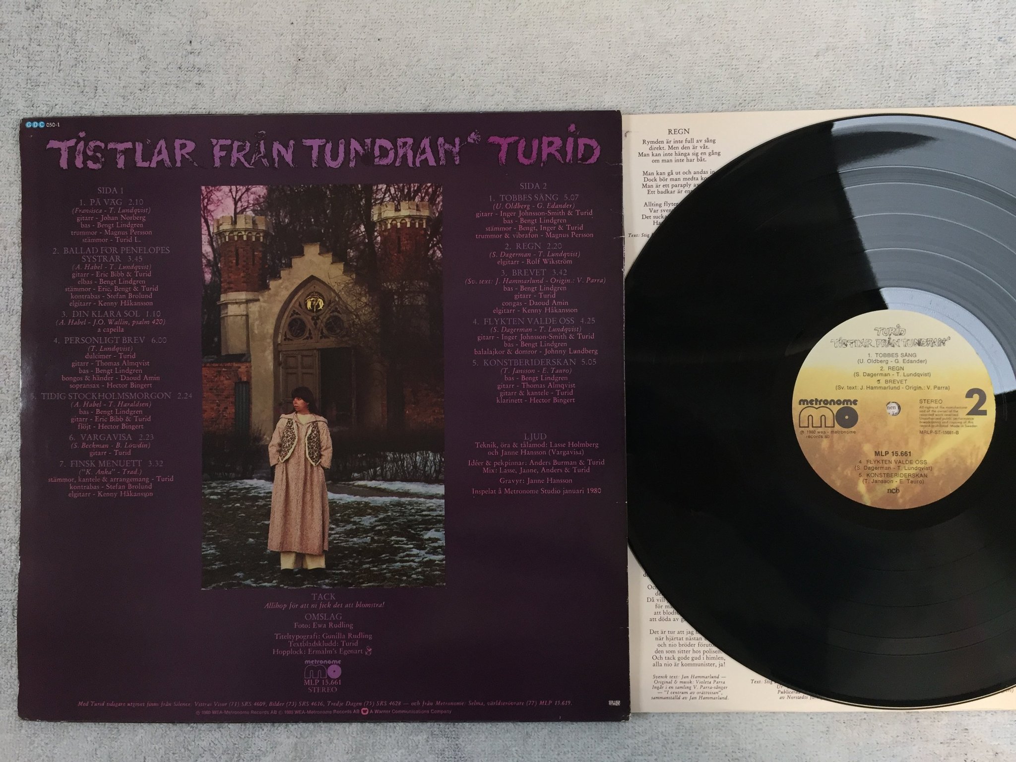 Omslagsbild för skivan TURID tistlar från tundran LP -80 Swe METRONOME MRLP ST 15661