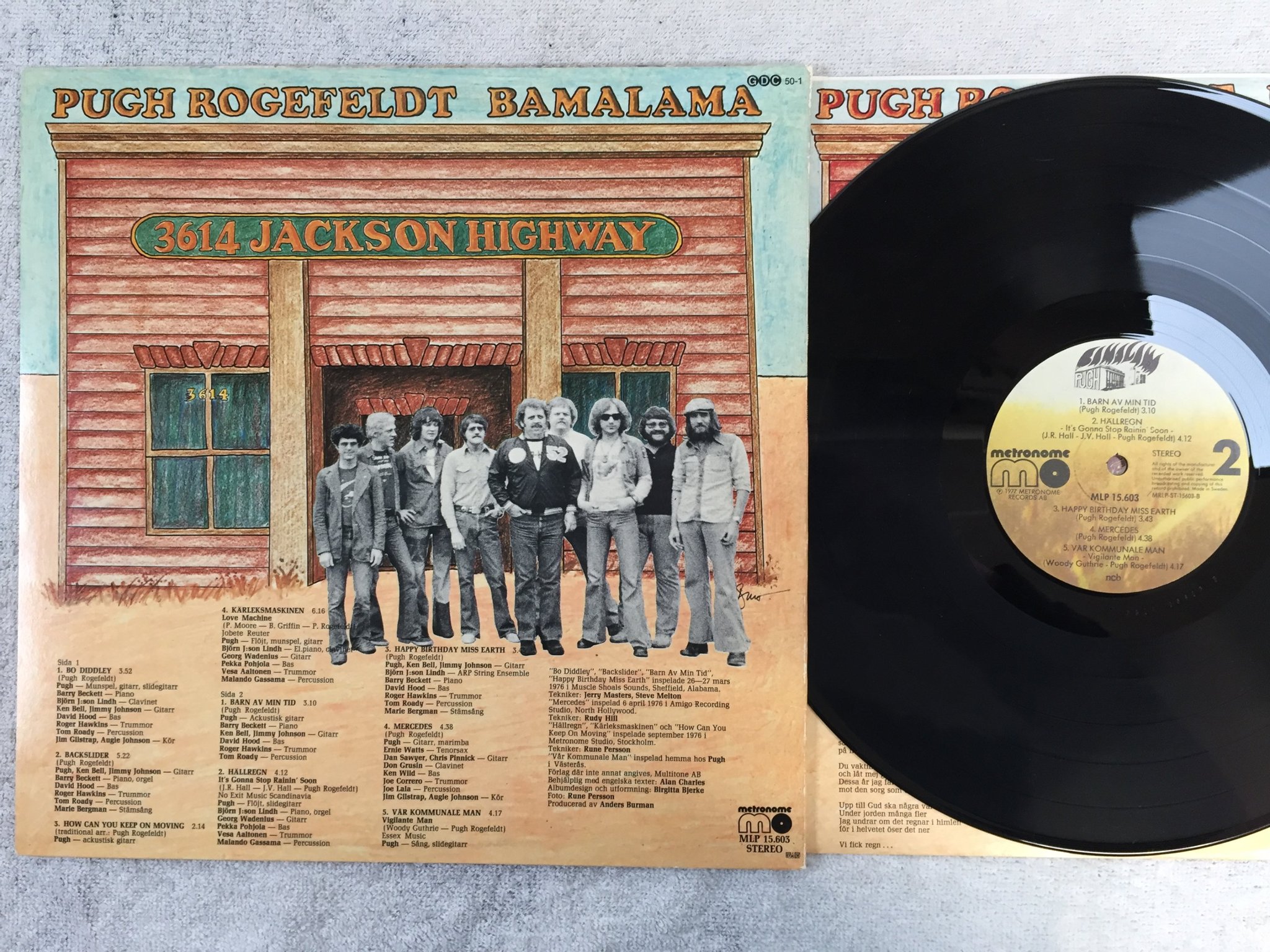 Omslagsbild för skivan PUGH ROGEFELDT bamalama LP -77 Swe METRONOME MRLP ST 15603