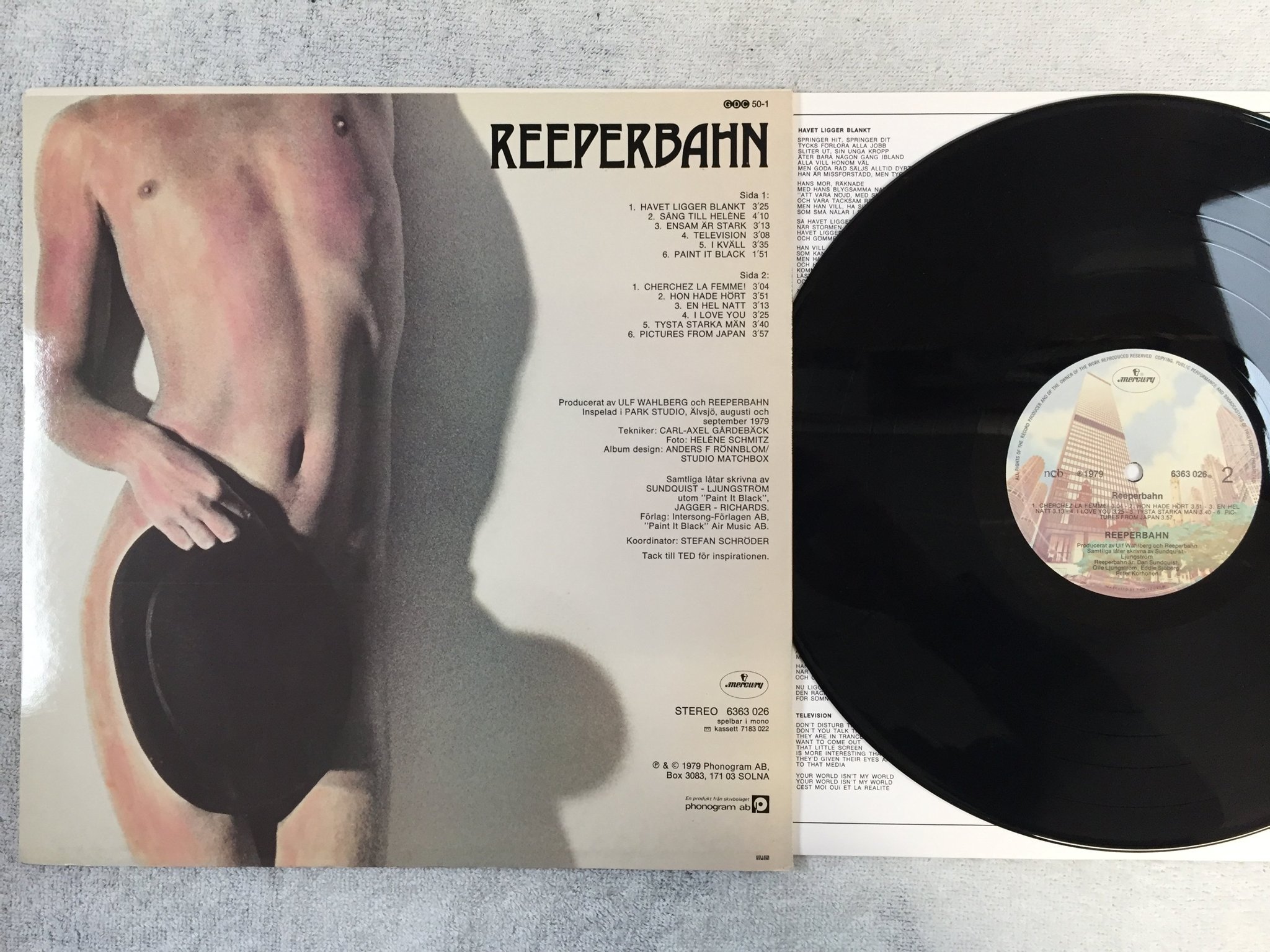 Omslagsbild för skivan REEPERBAHN s/t LP -79 Swe MERCURY 6363026