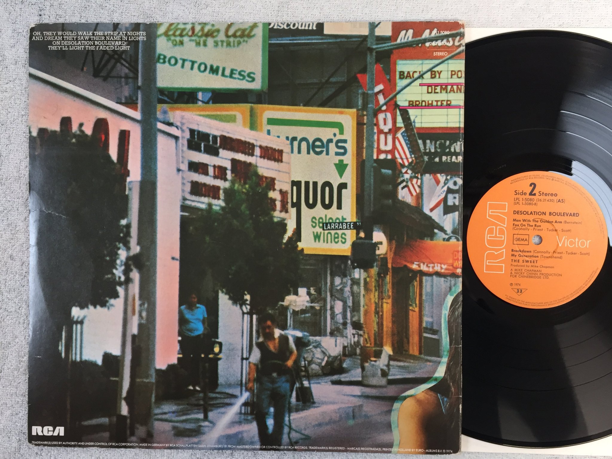 Omslagsbild för skivan SWEET desolation boulevard LP -74 Ger RCA LPL 1-5080