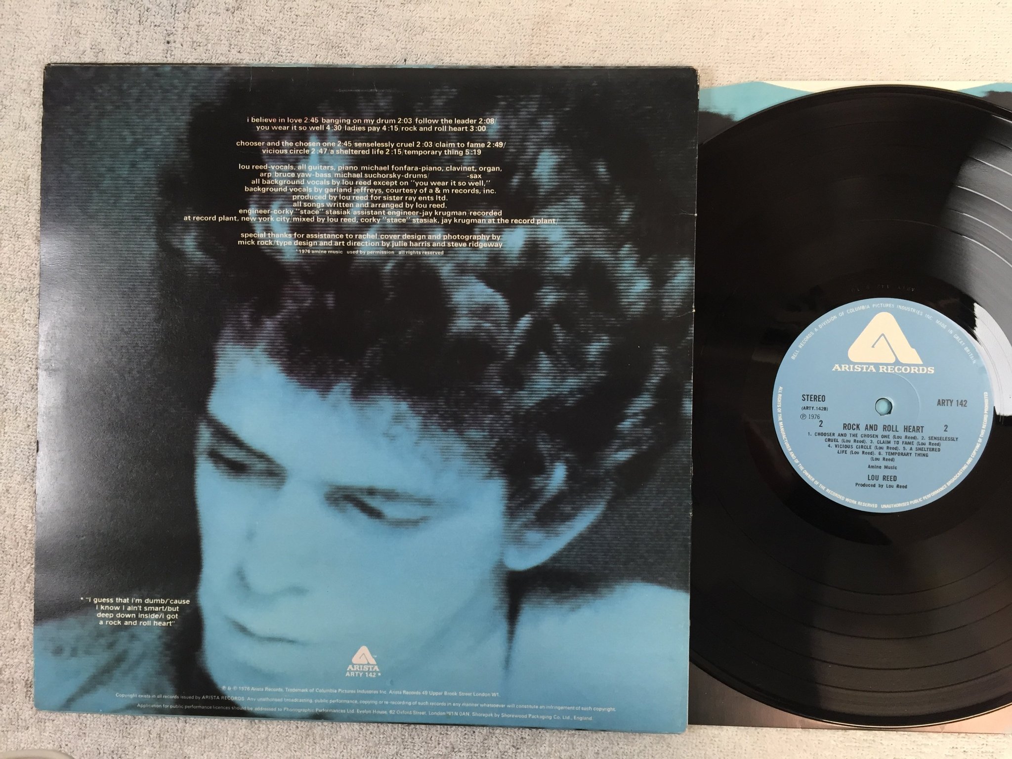 Omslagsbild för skivan LOU REED live LP -76 US ARISTA ARTY 142