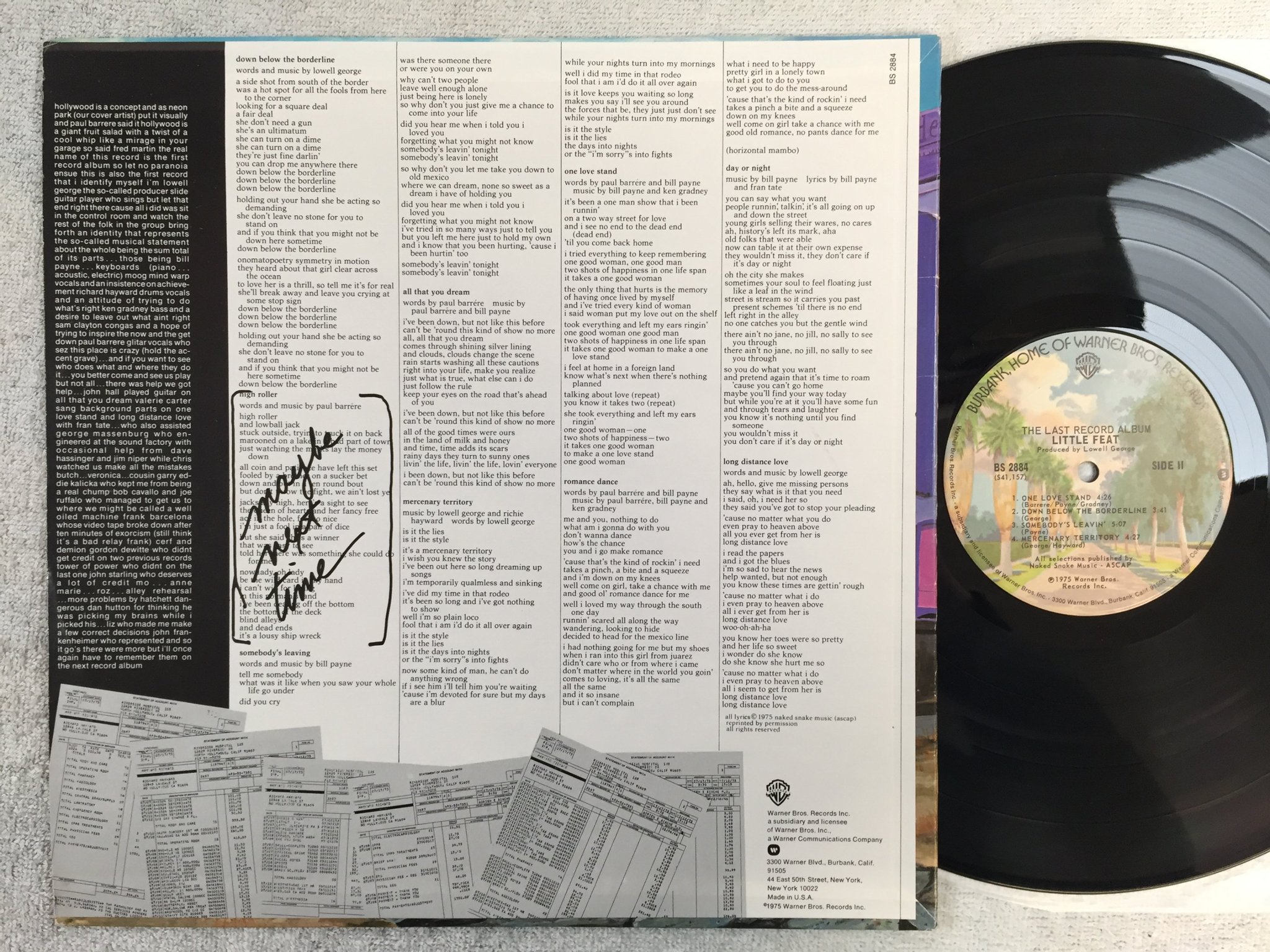 Omslagsbild för skivan LITTLE FEAT the last record album LP -75 US WARNER BROS BS 2884