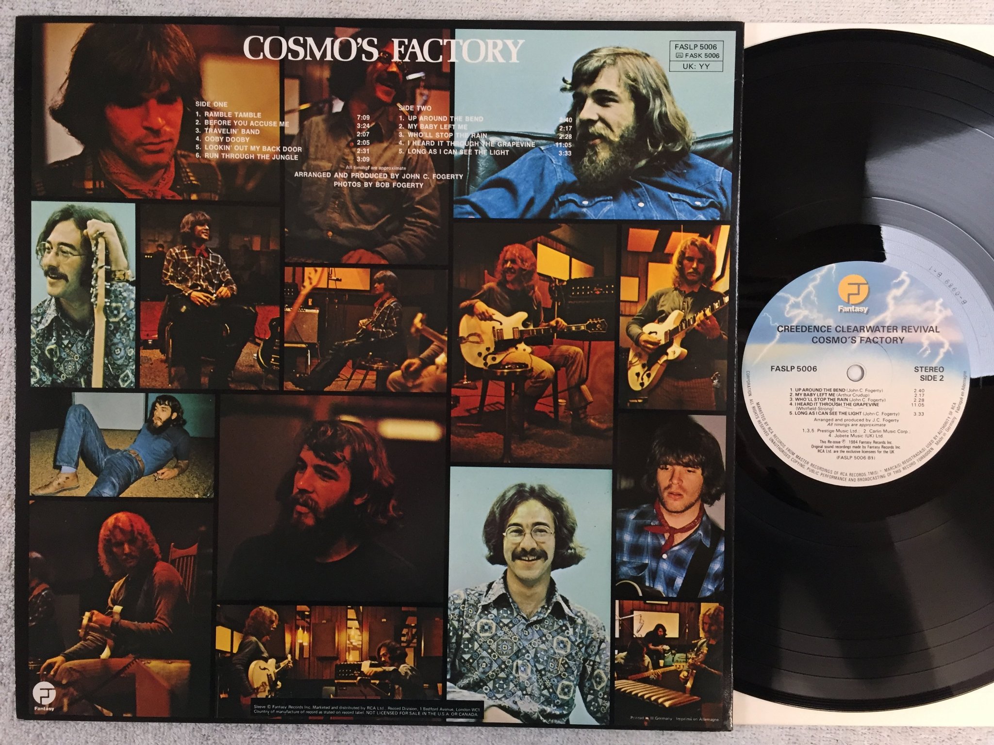 Omslagsbild för skivan CREEDENCE CLEARWATER REVIVAL cosmo's factory LP -84 Ger FANTASY FASLP 5006