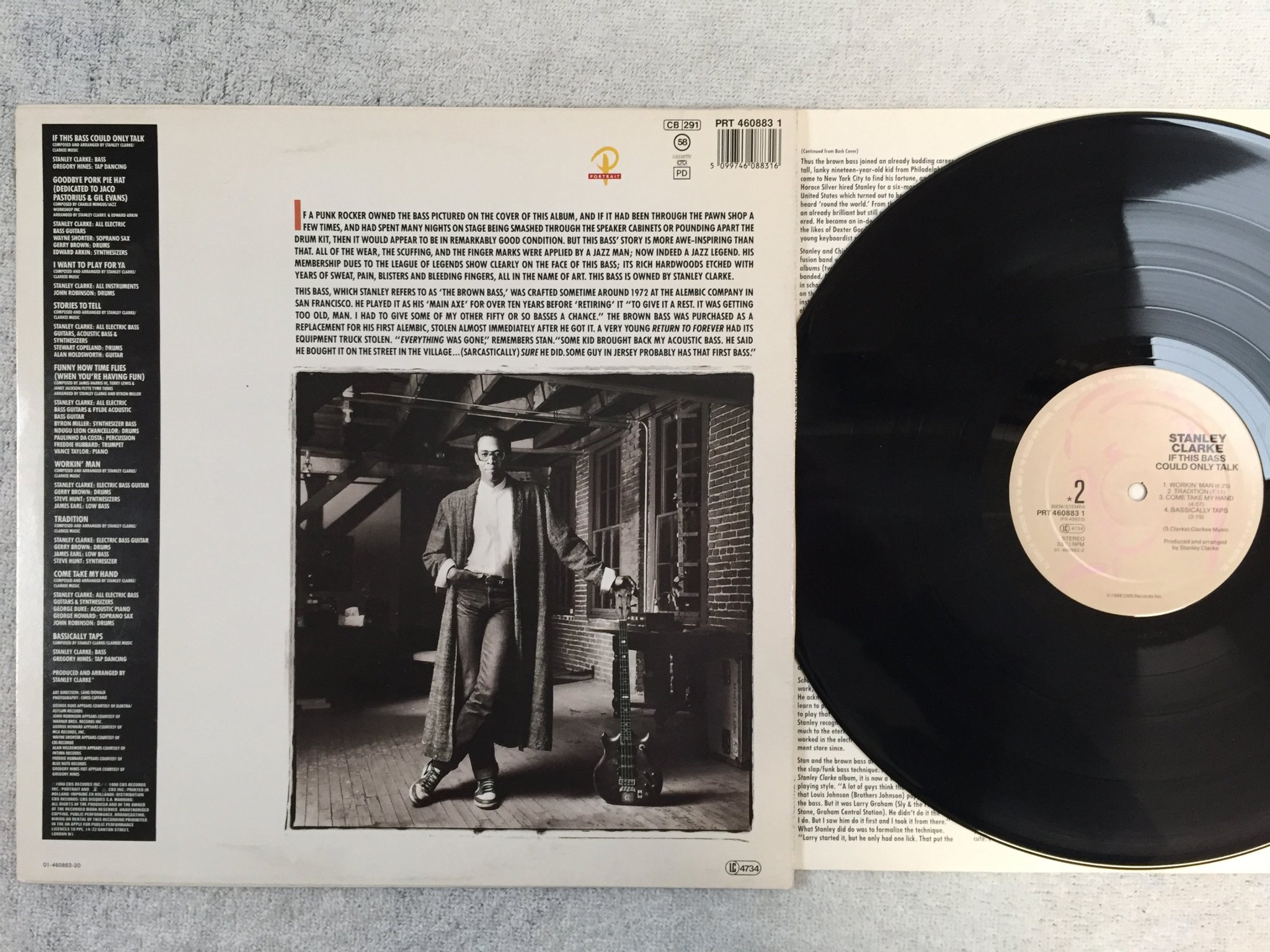 Omslagsbild för skivan STANLEY CLARK if this bass... LP -88 Hol CBS PRT 4608831