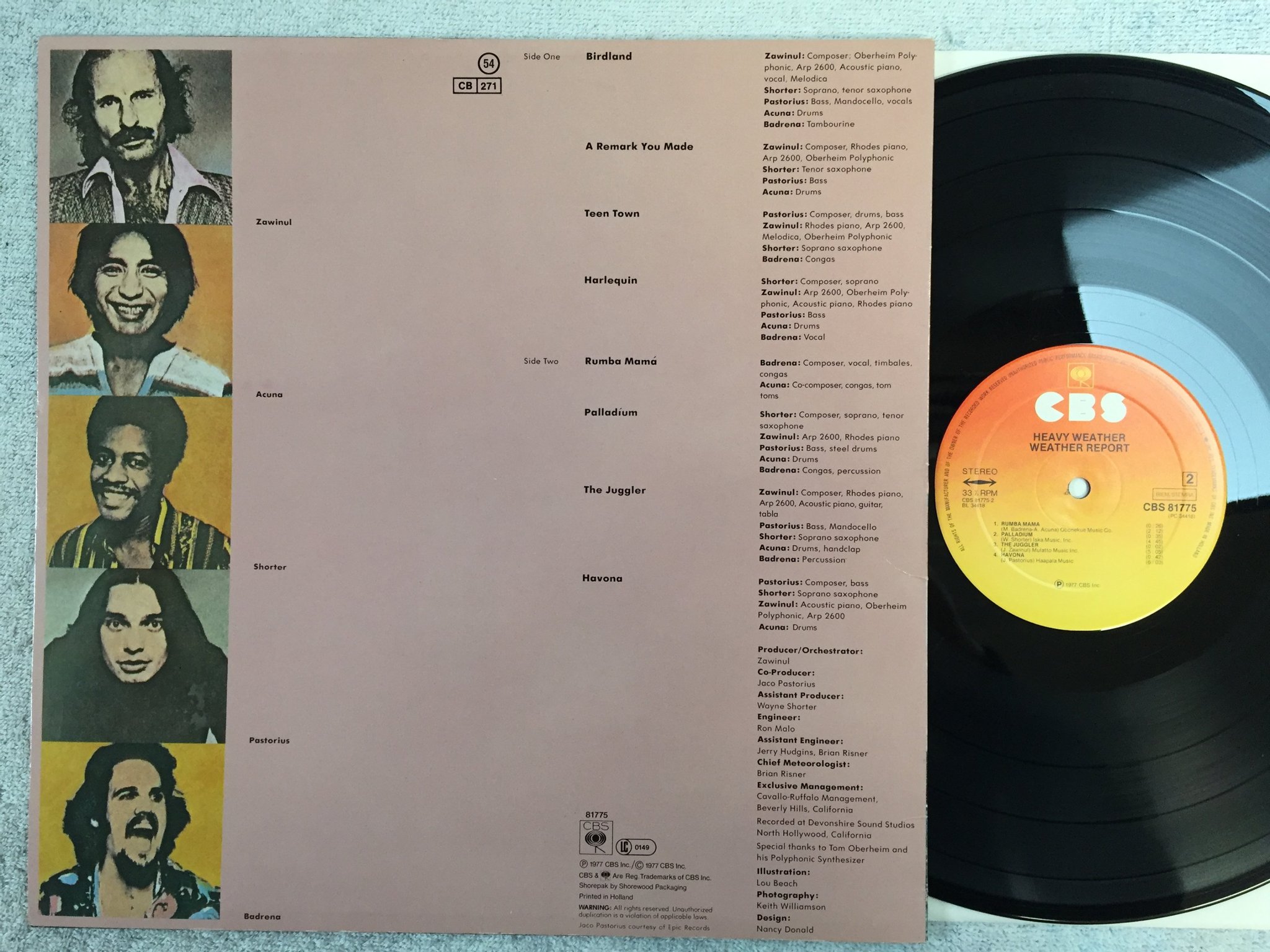 Omslagsbild för skivan WEATHER REPORT heavy weather LP -77 Hol CBS 81755