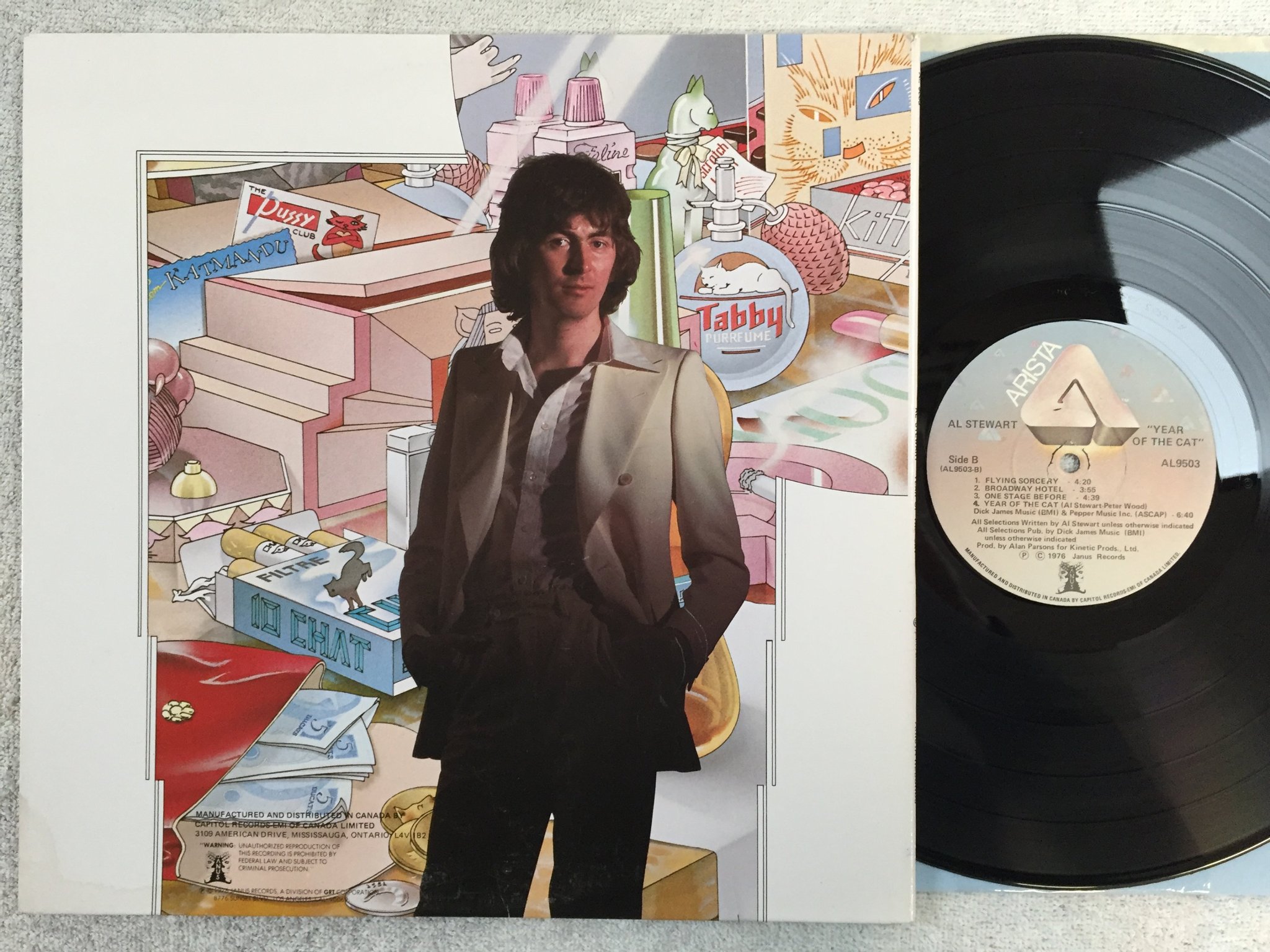 Omslagsbild för skivan AL STEWART year of the cat LP -76 Can ARISTA AL9503