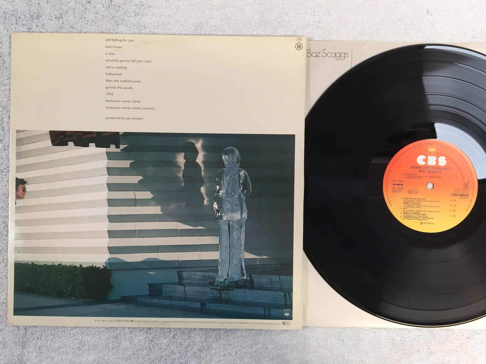 Omslagsbild för skivan BOZ SCAGGS down two then left LP -77 Hol CBS 86028