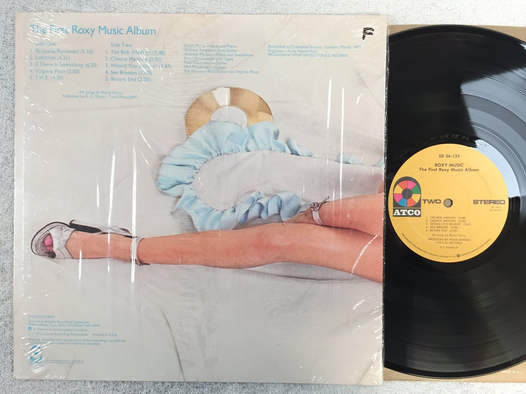 Omslagsbild för skivan ROXY MUSIC the first Roxy Music album LP -72 US ATCO SD 36-133