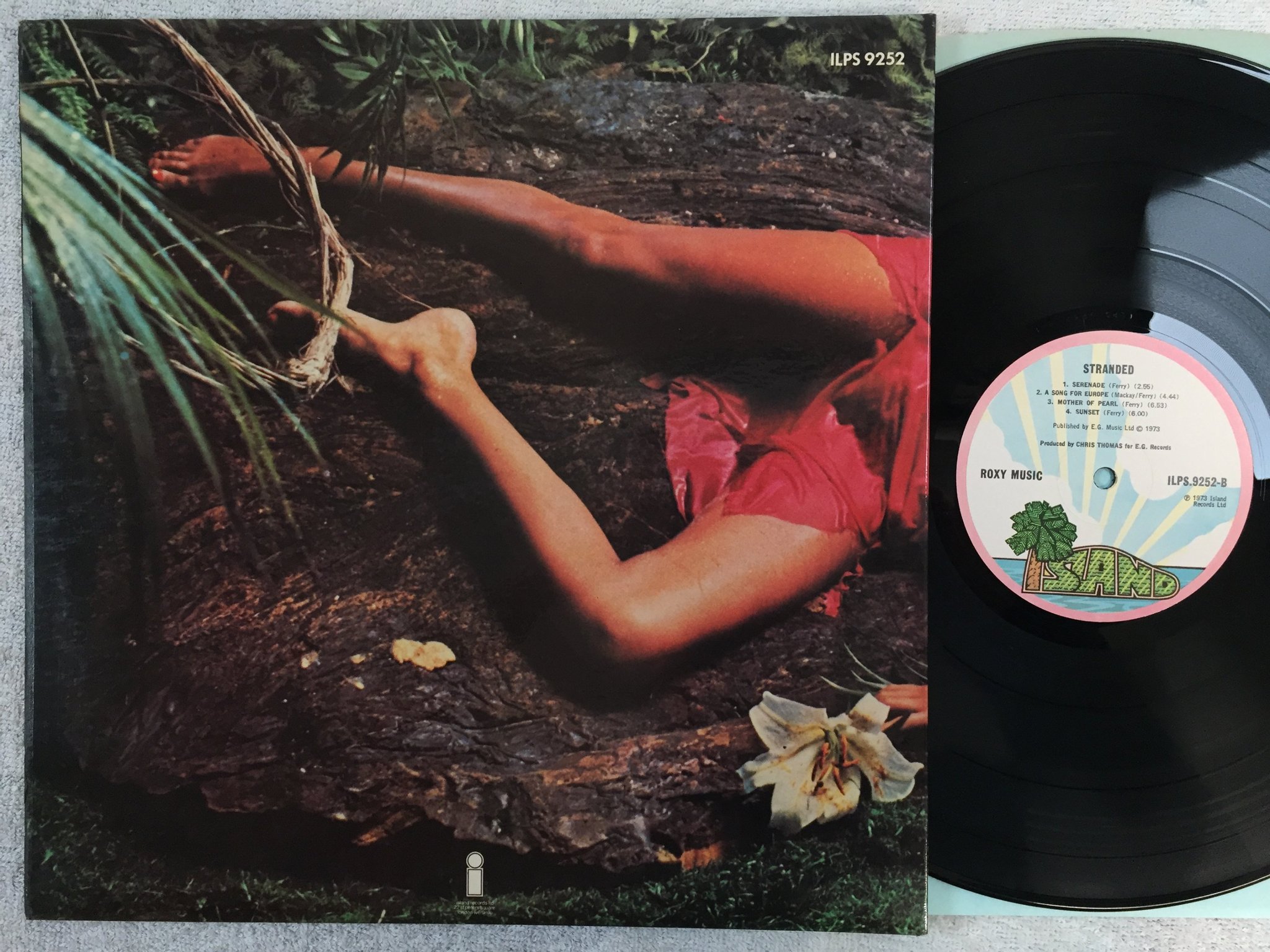 Omslagsbild för skivan ROXY MUSIC stranded LP -73 UK ISLAND ILPS 9252