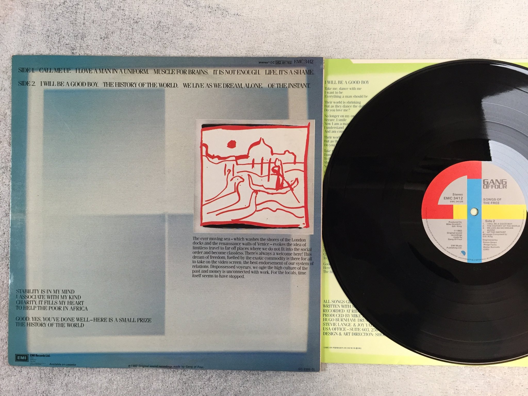 Omslagsbild för skivan Gang of Four - songs of the free LP -82 EMI EMC 3412