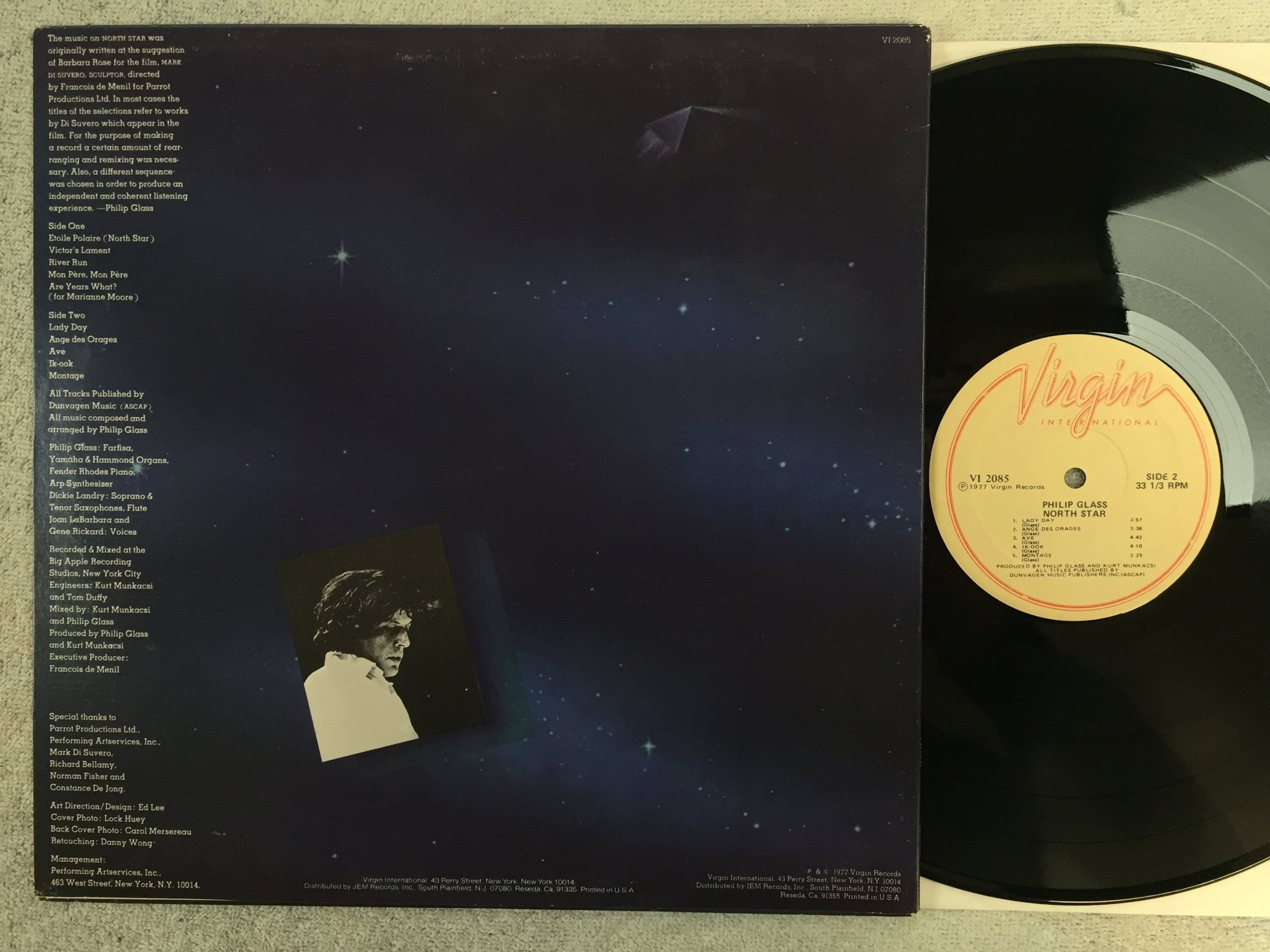 Omslagsbild för skivan PHILIP GLASS North Star LP -77 US VIRGIN INTERNATIONAL VI 2085
