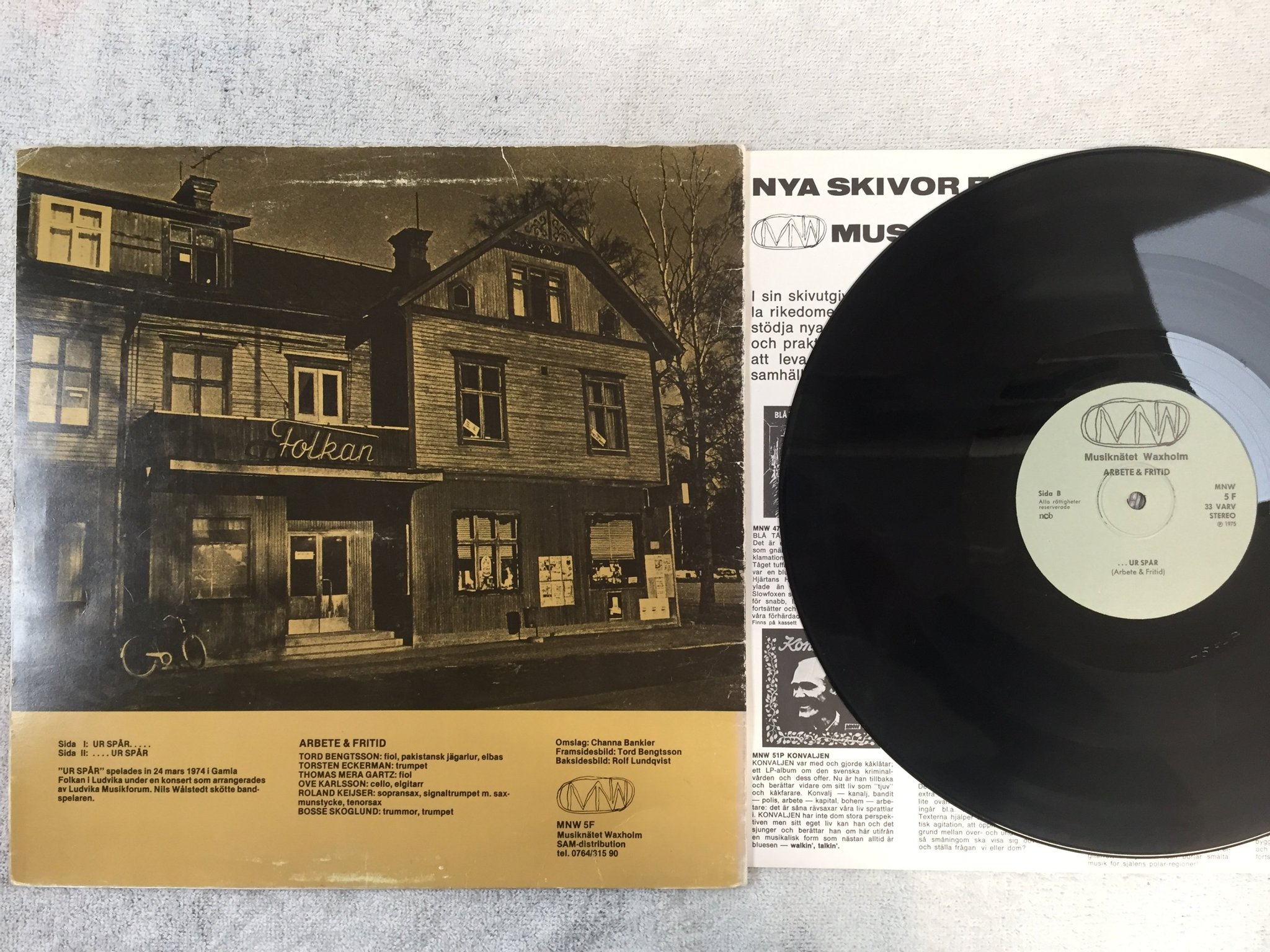 Omslagsbild för skivan ARBETE OCH FRITID ur spår ... LP -75 Swe MNW 5F 