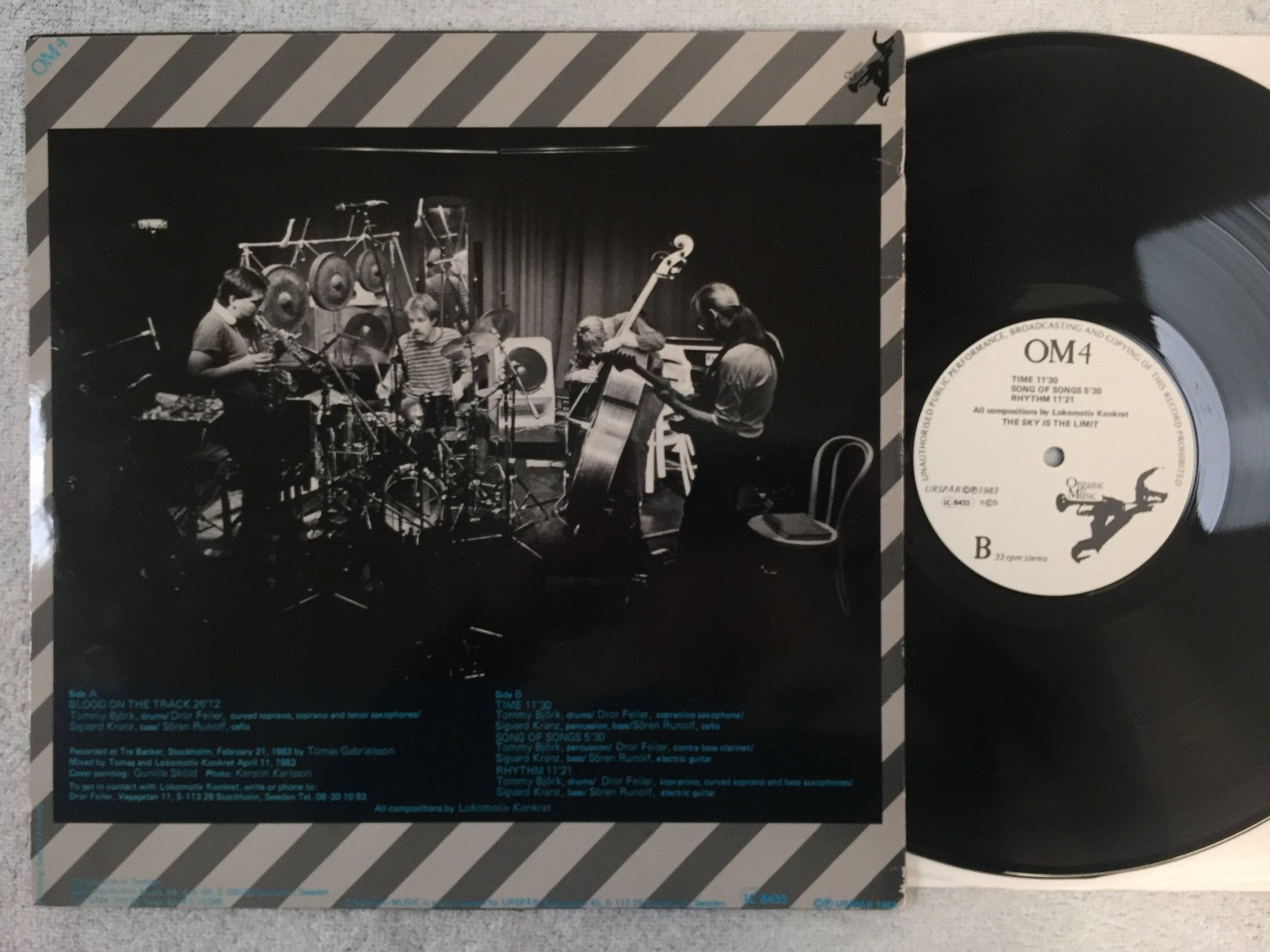 Omslagsbild för skivan LOKOMOTIV KONKRET the sky is the limit LP -83 Swe ORGANIC MUSIC OM4 