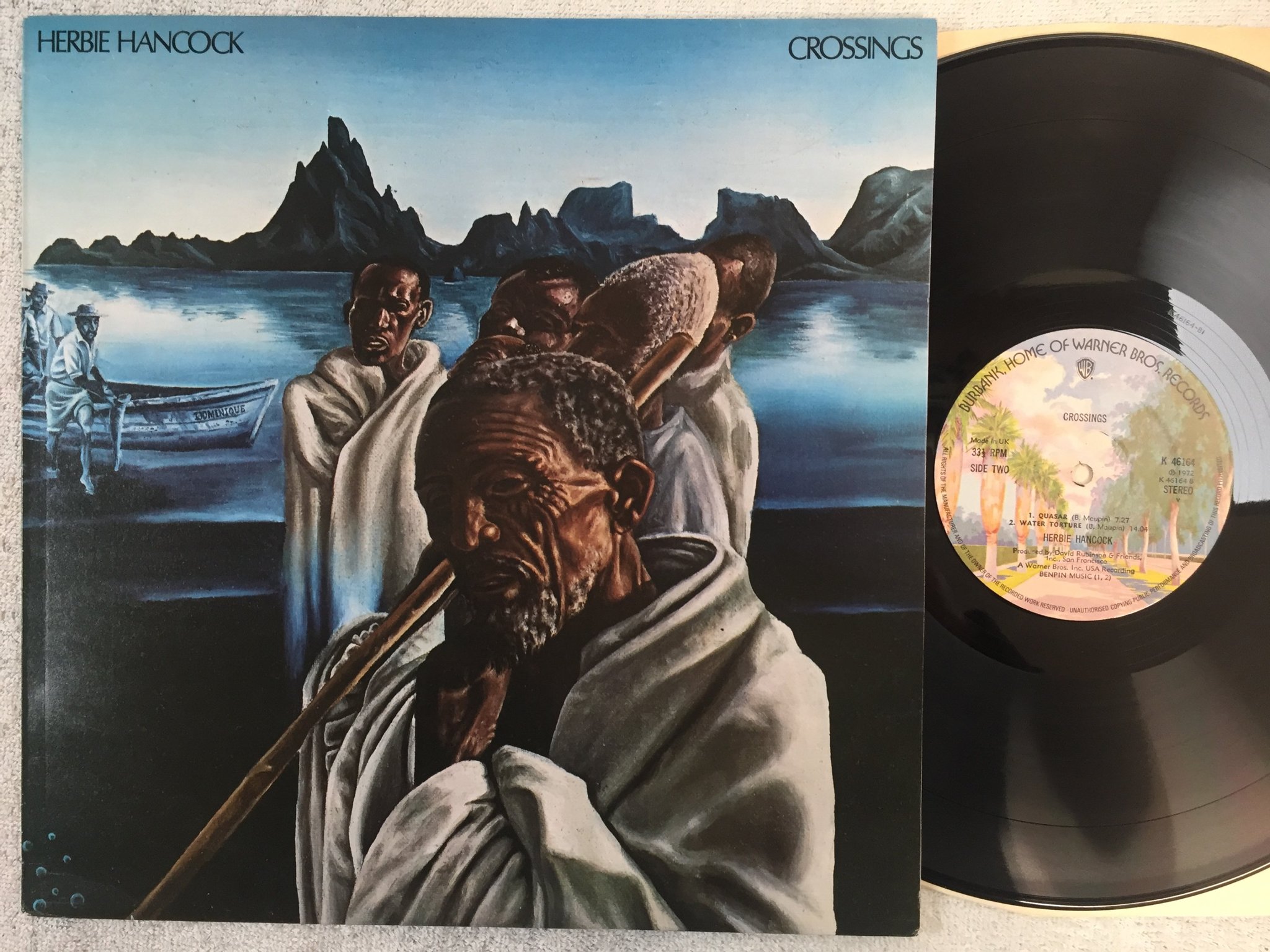 Omslagsbild för skivan Herbie Hancock - crossings LP -72 UK Warner Bros K 46164 free jazz