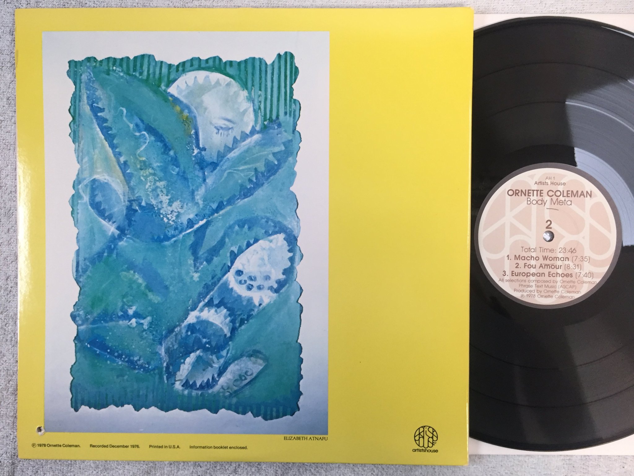 Omslagsbild för skivan ORNETTE COLEMAN body meta LP -78 US ARTIST HOUSE AH-1