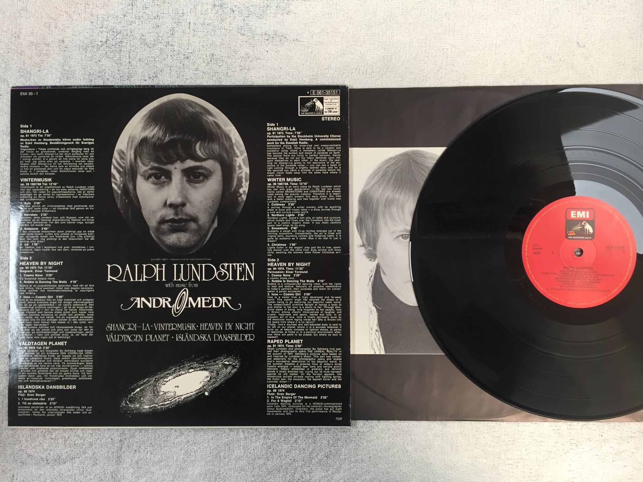 Omslagsbild för skivan RALPH LUNDSTEN shangri-la LP -75 Swe HMV 4E 061-35151