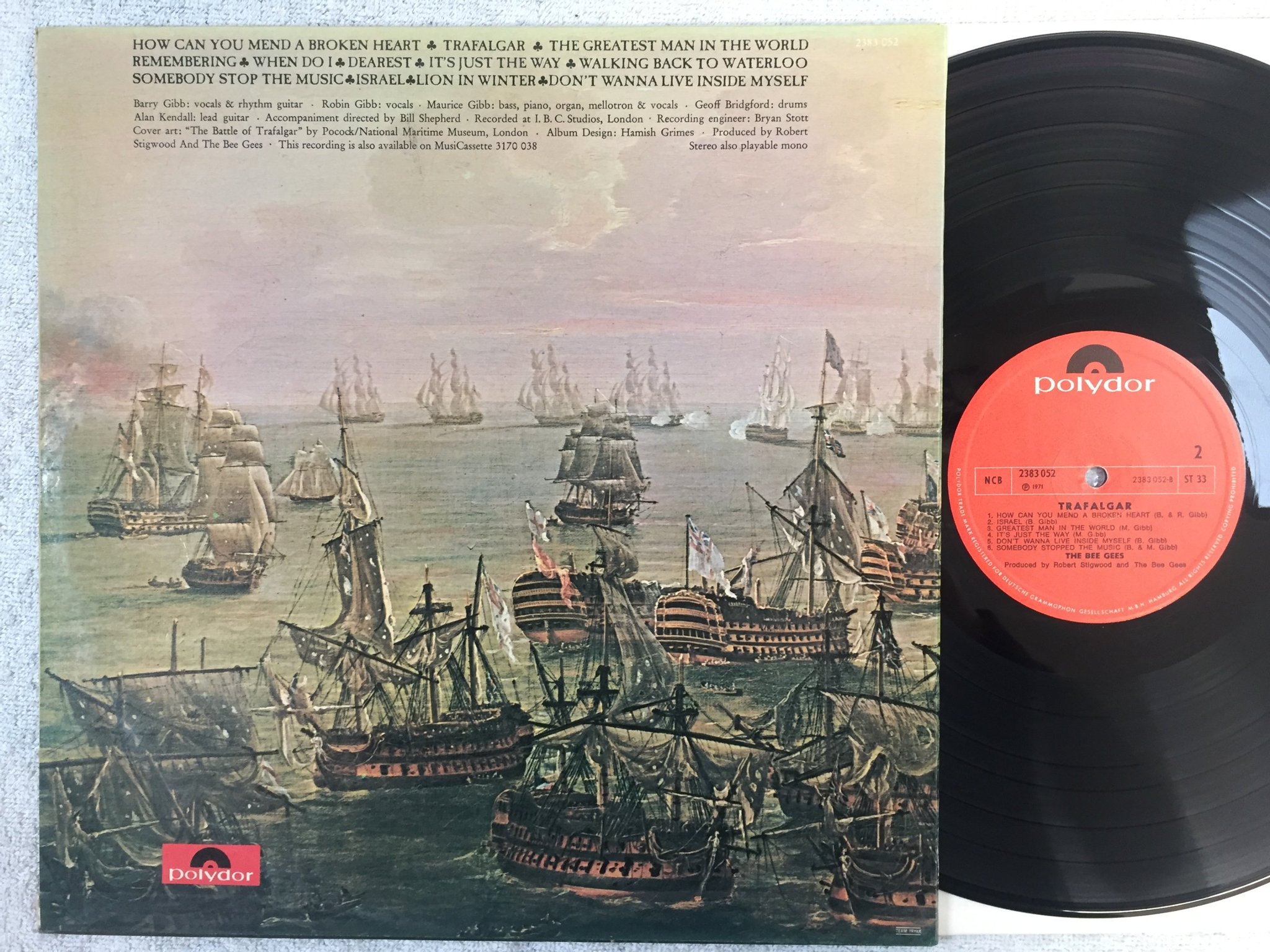Omslagsbild för skivan THE BEE GEES trafalgar LP -71 ncb POLYDOR 2383052