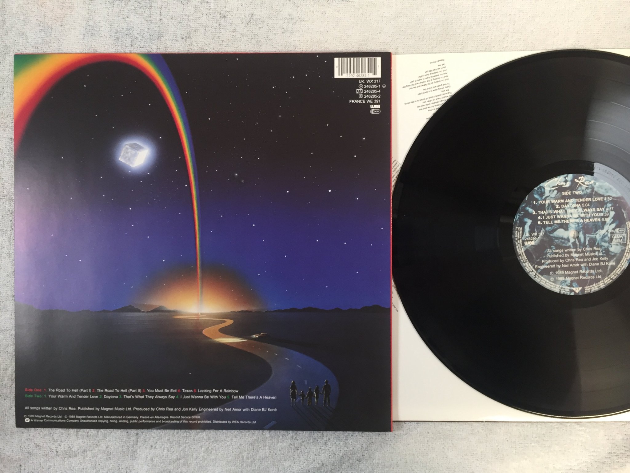 Omslagsbild för skivan CHRIS REA the road to hell LP -89 Ger WEA 246285-1