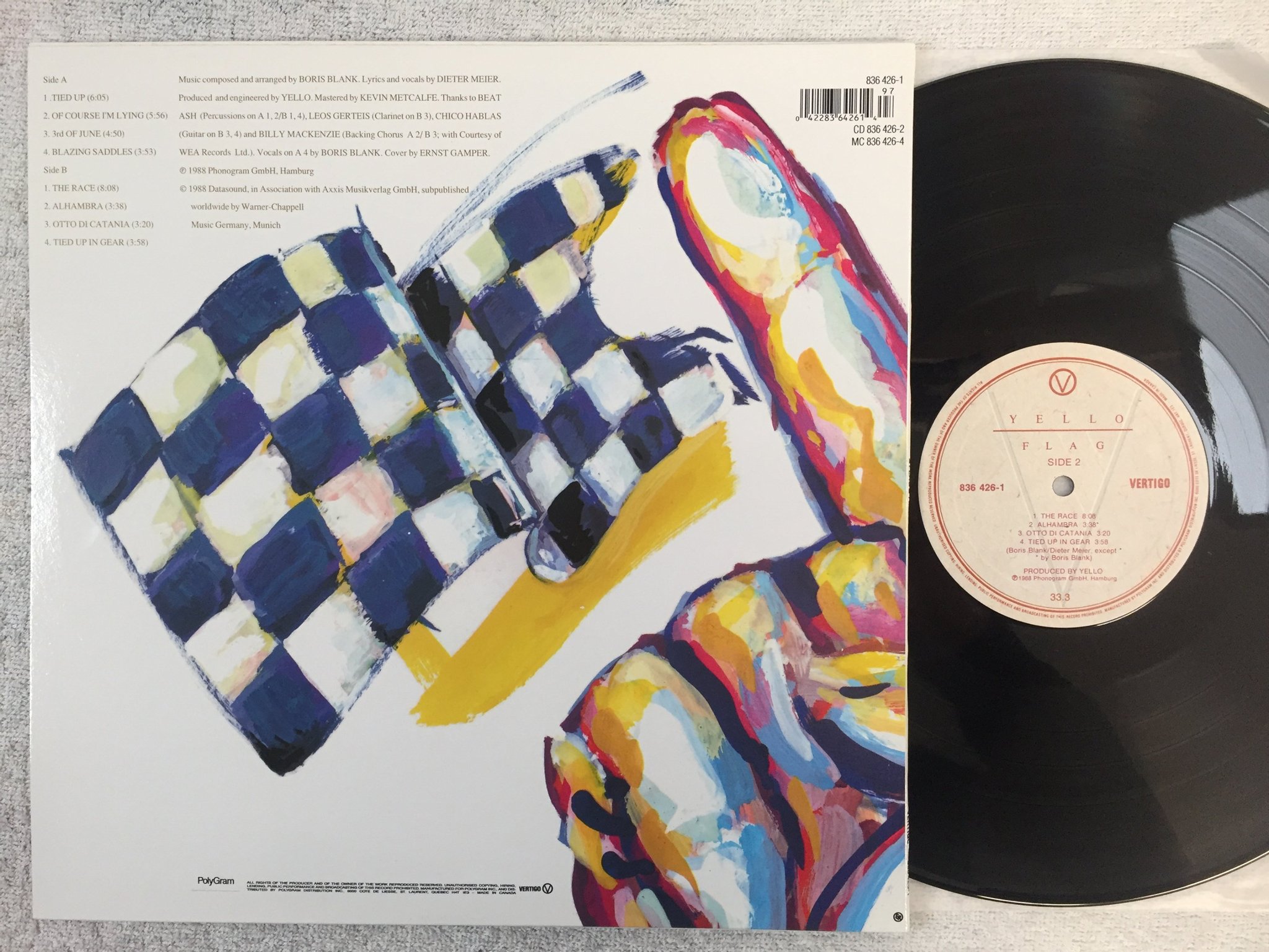 Omslagsbild för skivan YELLO flag LP -88 Can VERTIGO 836 426-1