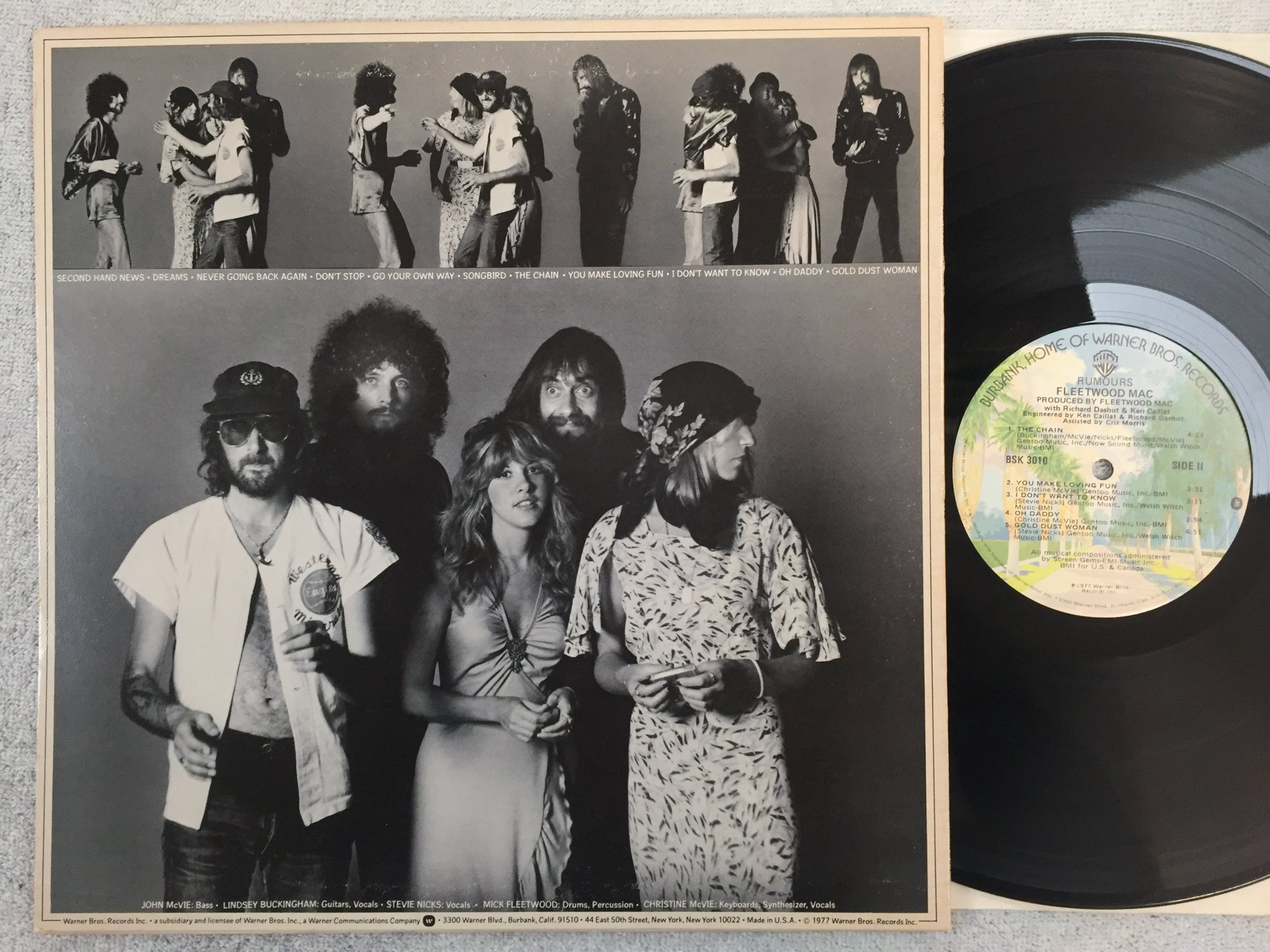 Omslagsbild för skivan FLEETWOOD MAC rumours LP -77 US WARNER BROS BSK 3010