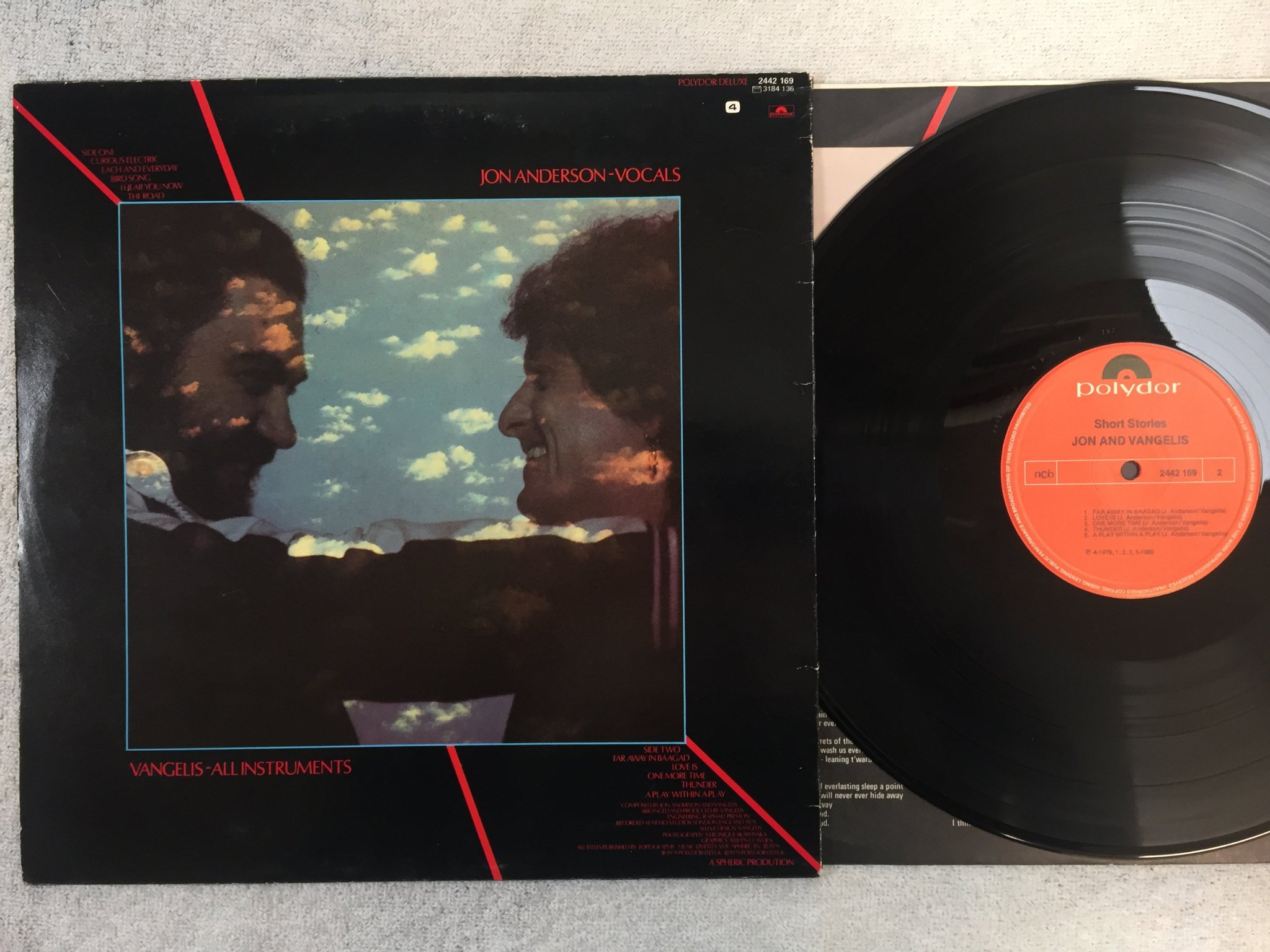Omslagsbild för skivan JON AND VANGELIS short stories LP -80 ncb POLYDOR 2442 169