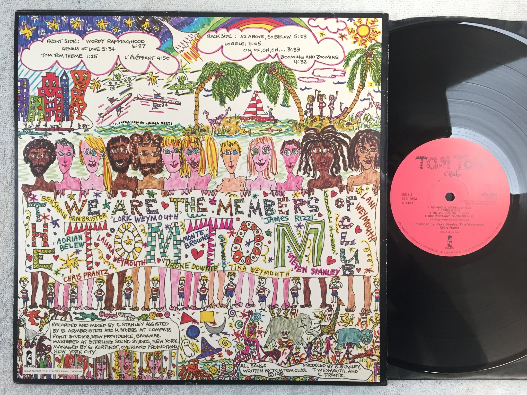 Omslagsbild för skivan TOM TOM CLUB s/t LP -81 UK ISLAND 9686 " genius of love " 
