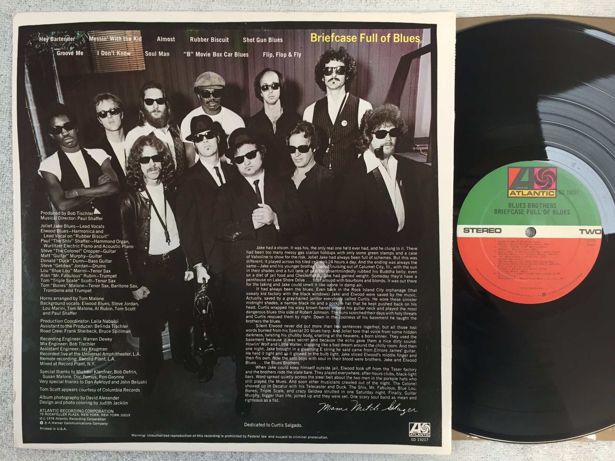 Omslagsbild för skivan BLUES BROTHERS briefcase full of blues LP -78 US ATLANTIC SD 19217