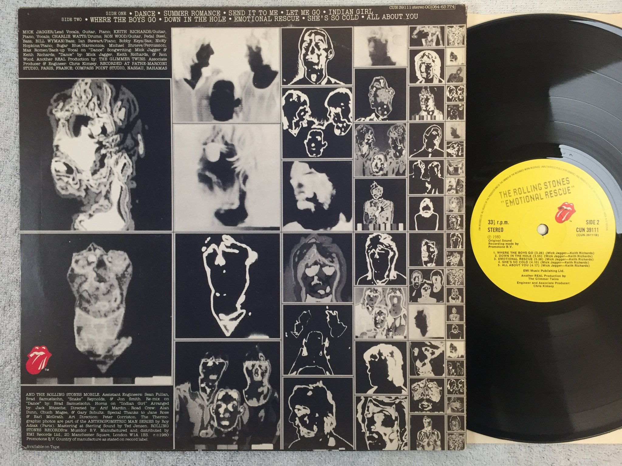 Omslagsbild för skivan ?THE ROLLING STONES emotional rescue LP -80 UK CUN 39111