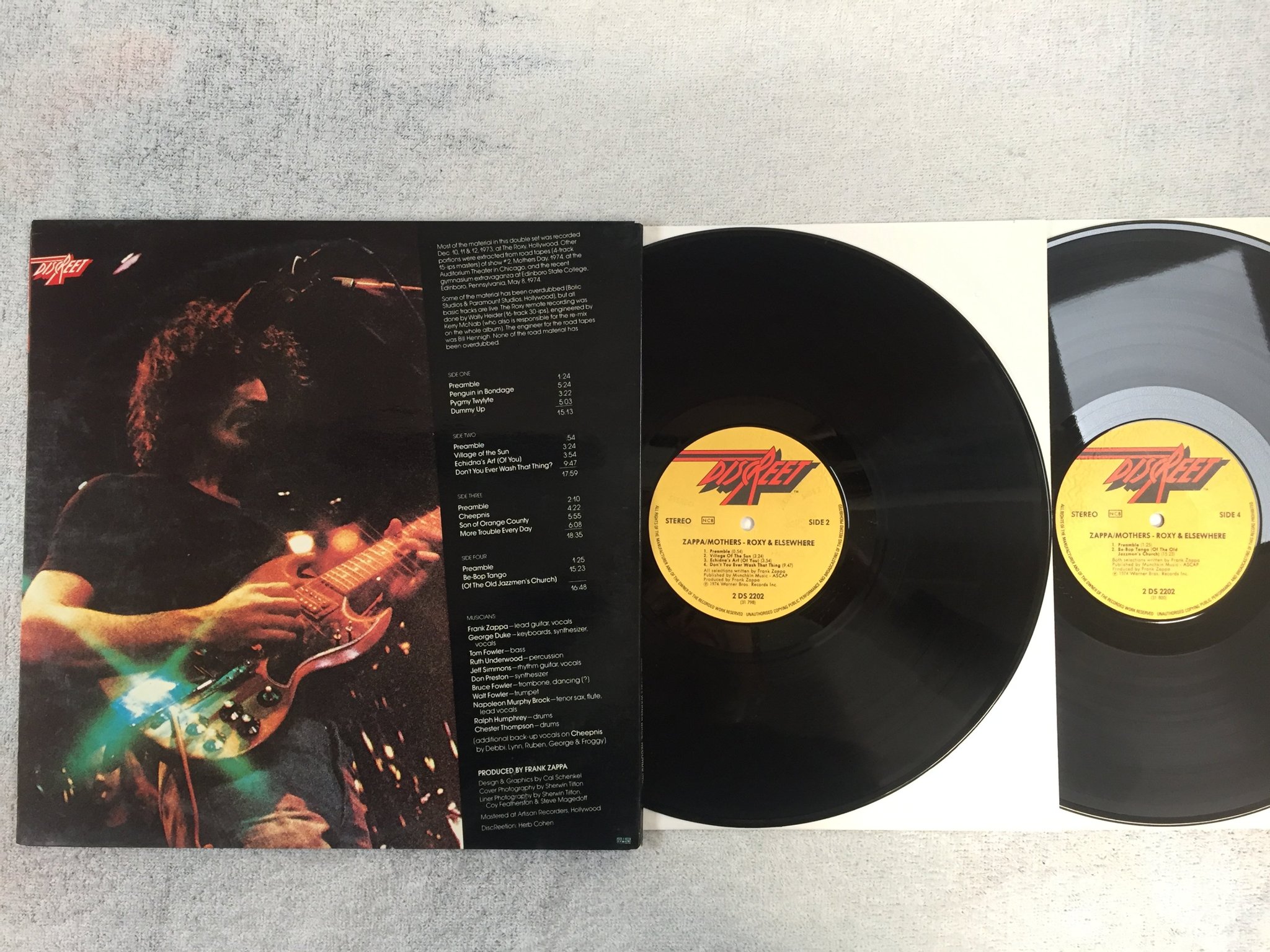 Omslagsbild för skivan ZAPPA / MOTHERS roxy & elsewhere 2xLP -77 ncb DISCREET 2 DS 2202