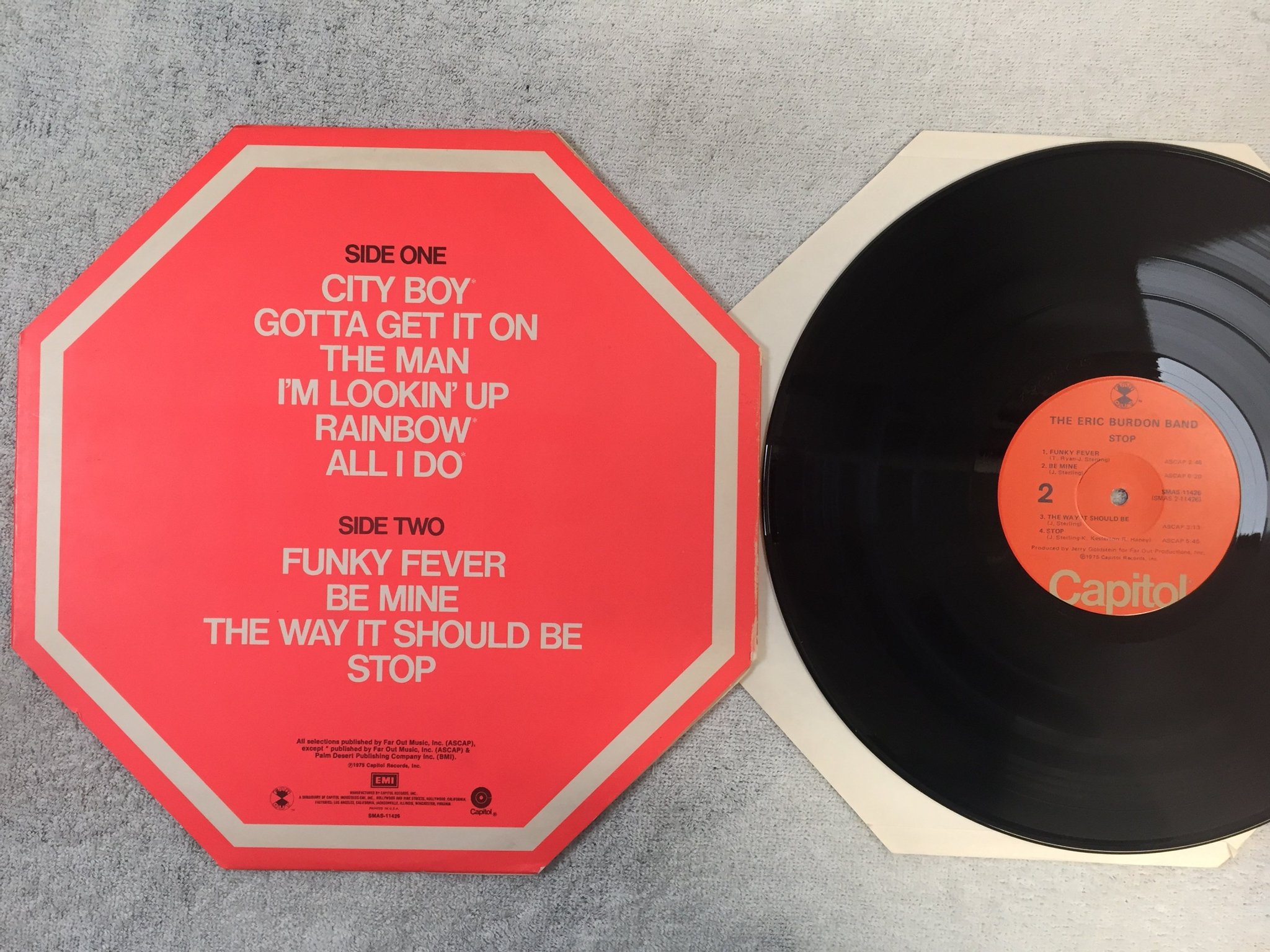 Omslagsbild för skivan THE ERIC BURDON BAND stop LP -75 US CAPITOL SMAS 11426